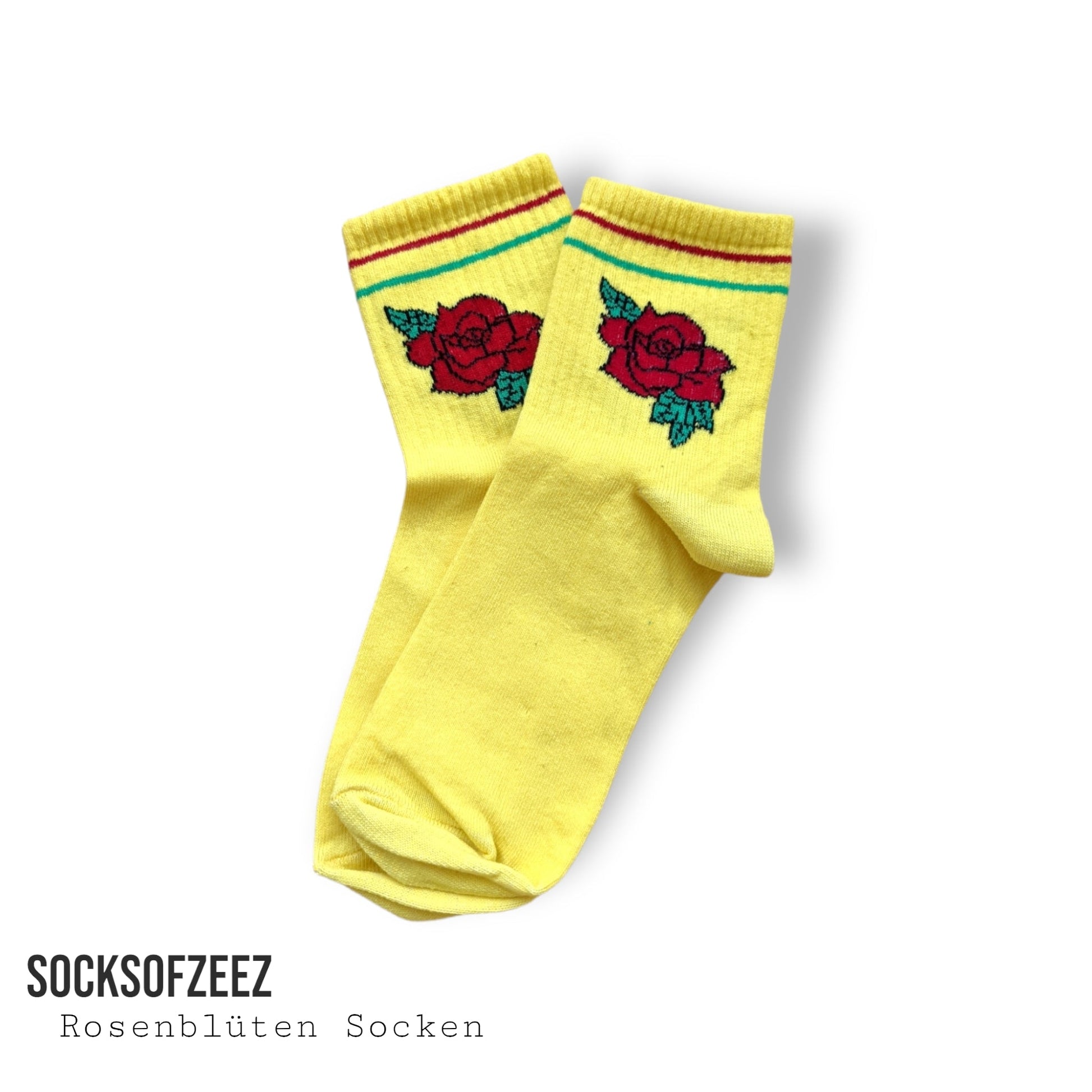 gelb Rose Blumen Socken - Shop of Zeez