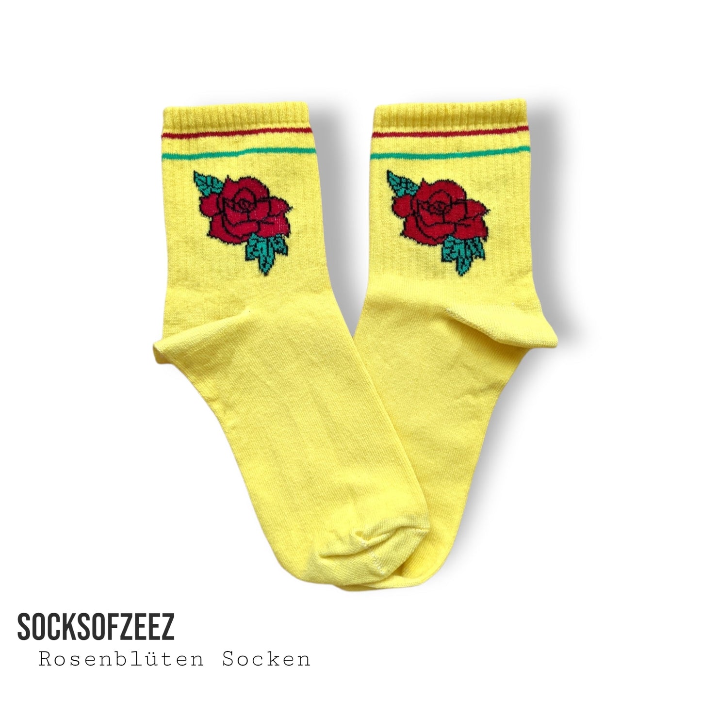 gelb Rose Blumen Socken - Shop of Zeez