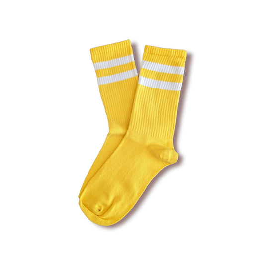 gelb - weiß gestreifte Sportsocken, Einheitsgröße: 36 - 42 - Shop of Zeez