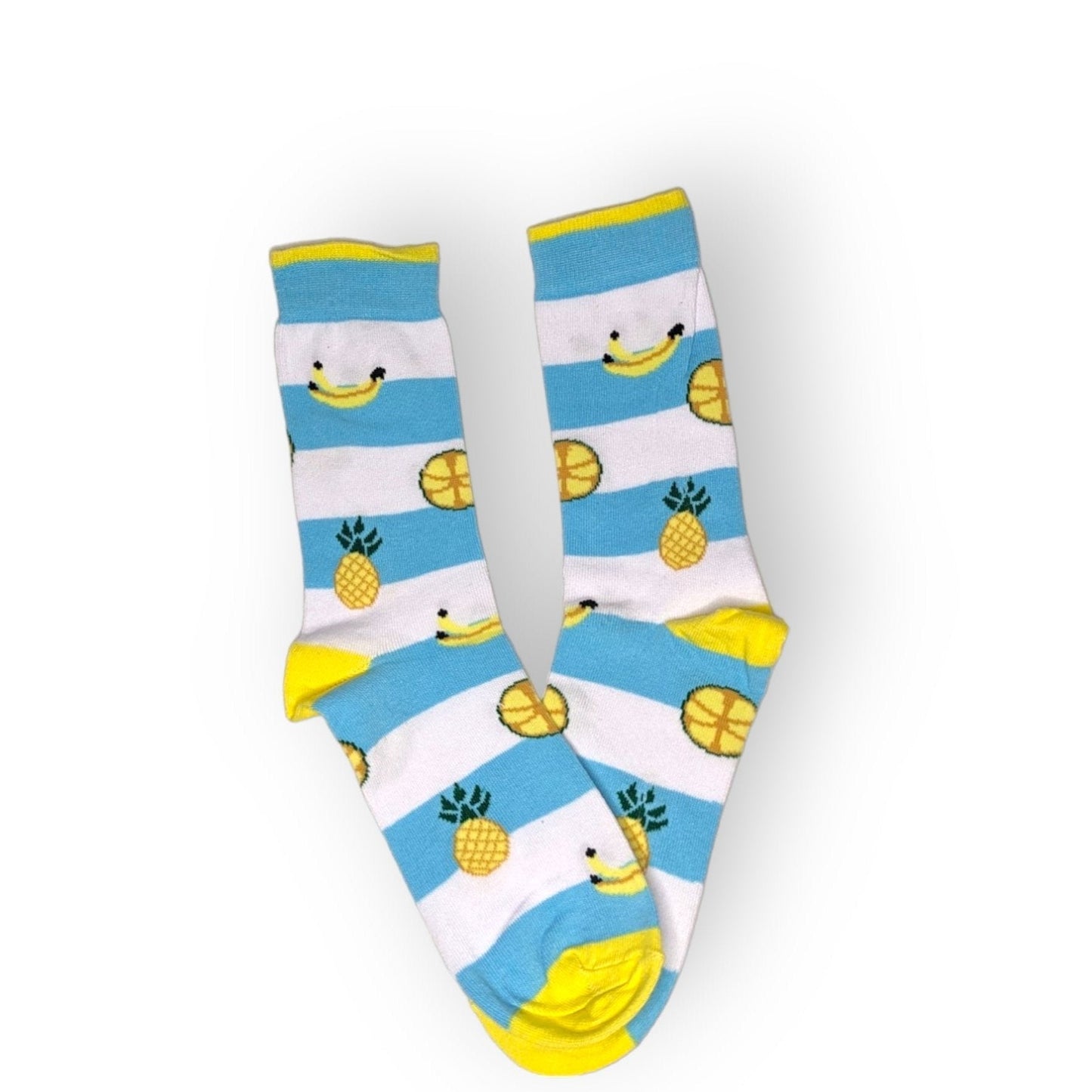 gestreifte Bananen, Ananas, Zitrone Socken, Einheitsgröße: 36 - 42 - Shop of Zeez