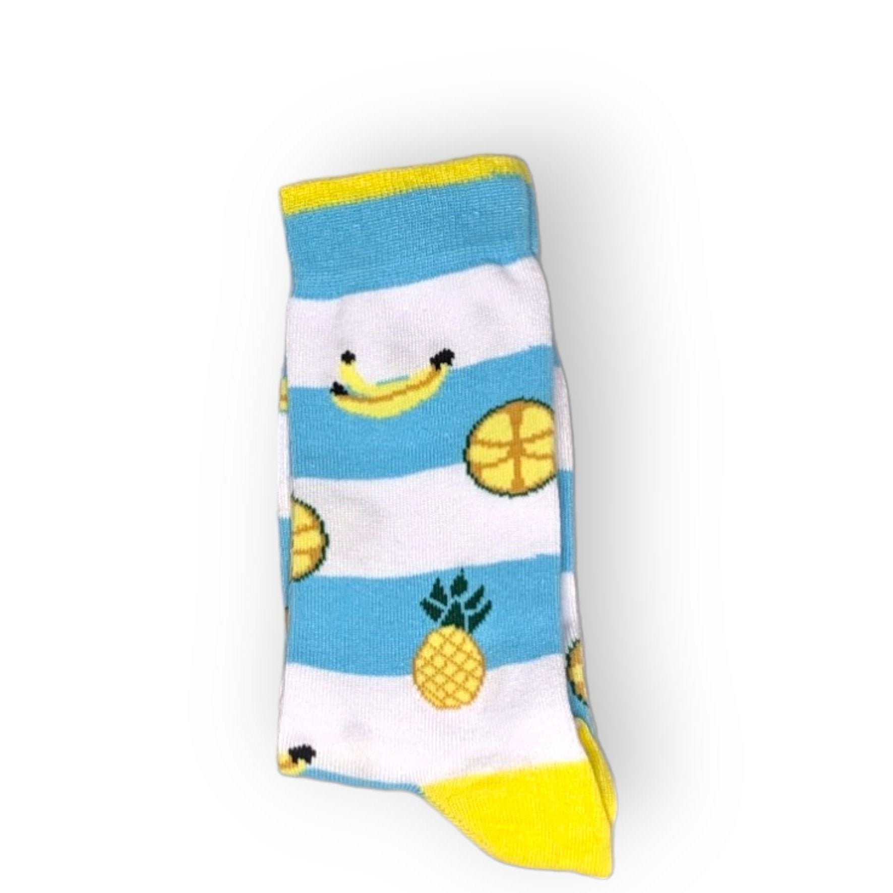 gestreifte Bananen, Ananas, Zitrone Socken, Einheitsgröße: 36 - 42 - Shop of Zeez