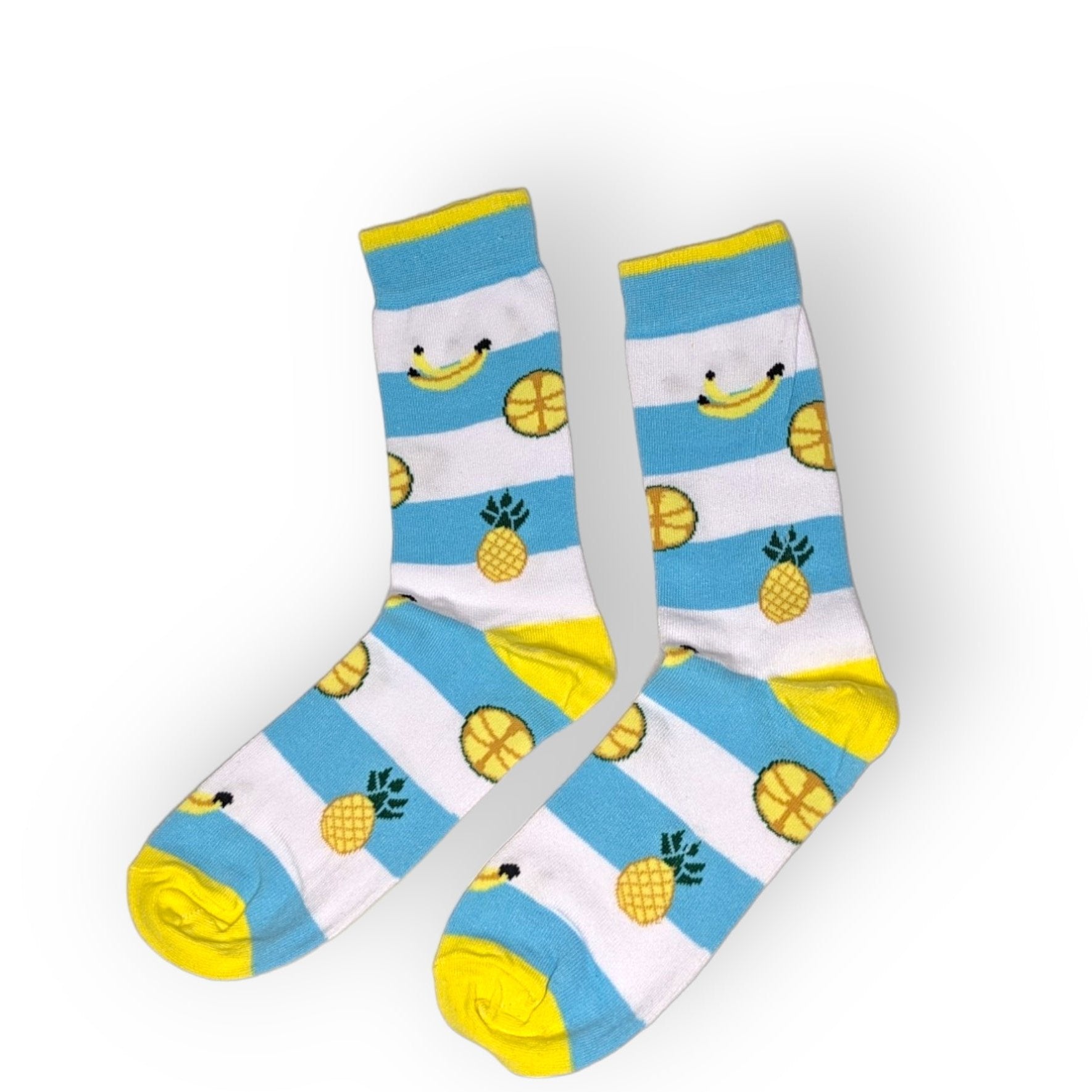 gestreifte Bananen, Ananas, Zitrone Socken, Einheitsgröße: 36 - 42 - Shop of Zeez