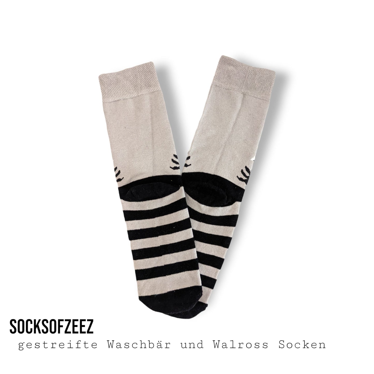 gestreifte Waschbär und Walross Socken - Shop of Zeez