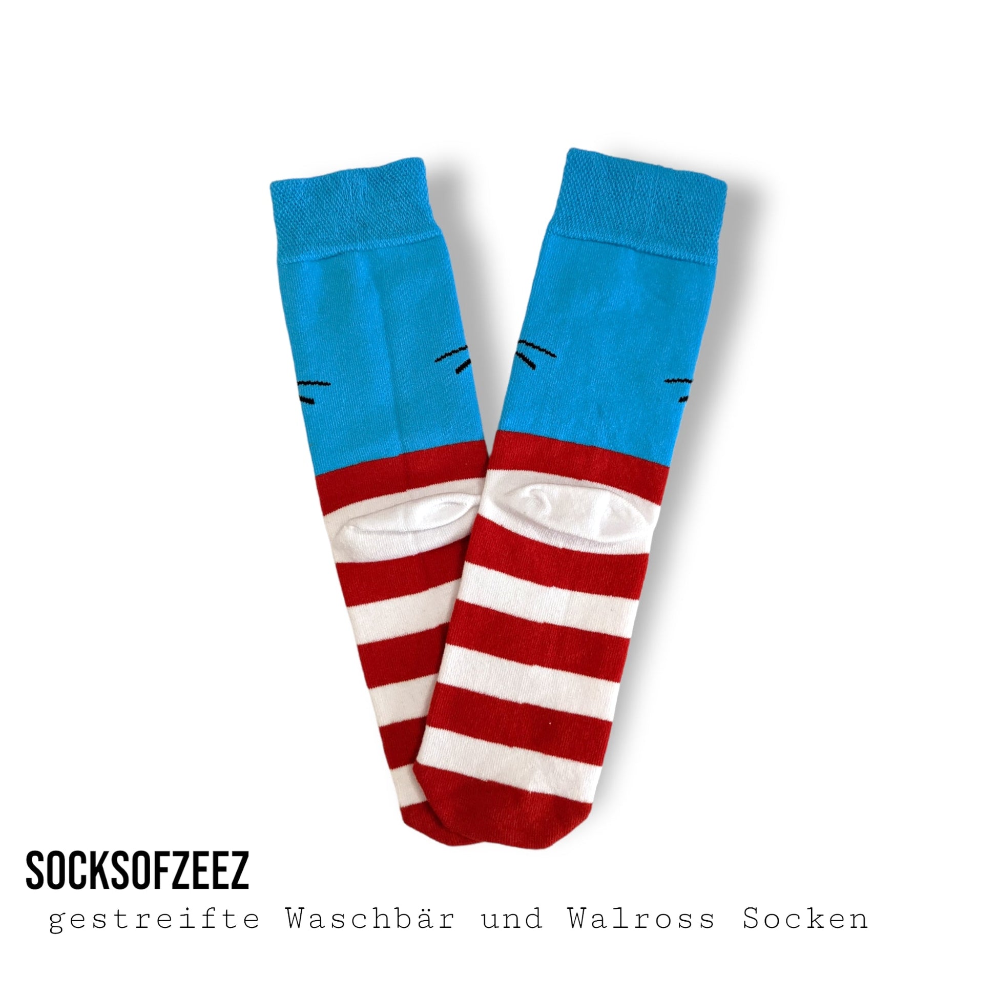 gestreifte Waschbär und Walross Socken - Shop of Zeez