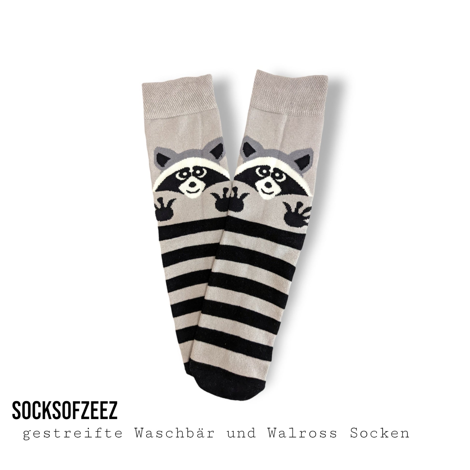 gestreifte Waschbär und Walross Socken - Shop of Zeez