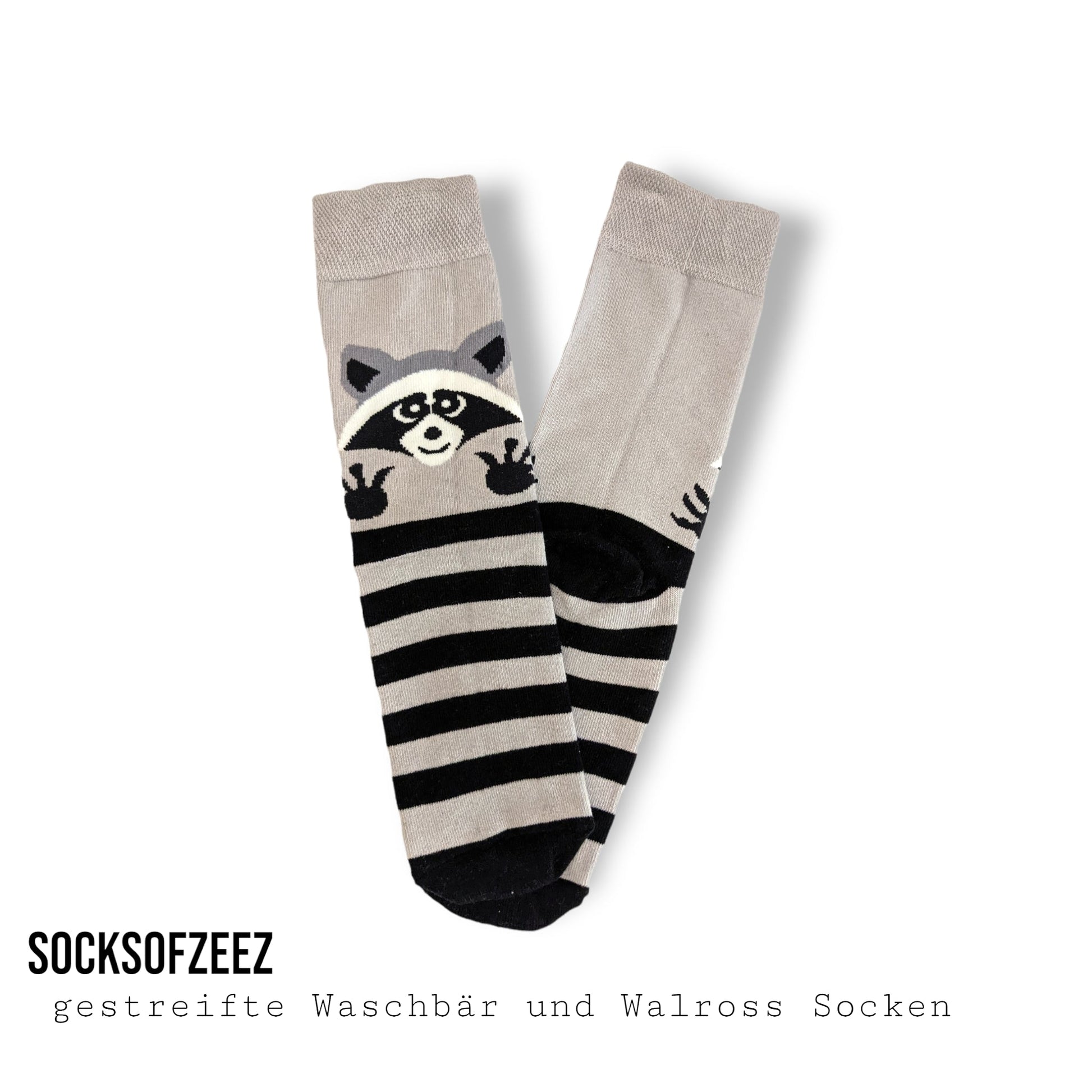 gestreifte Waschbär und Walross Socken - Shop of Zeez