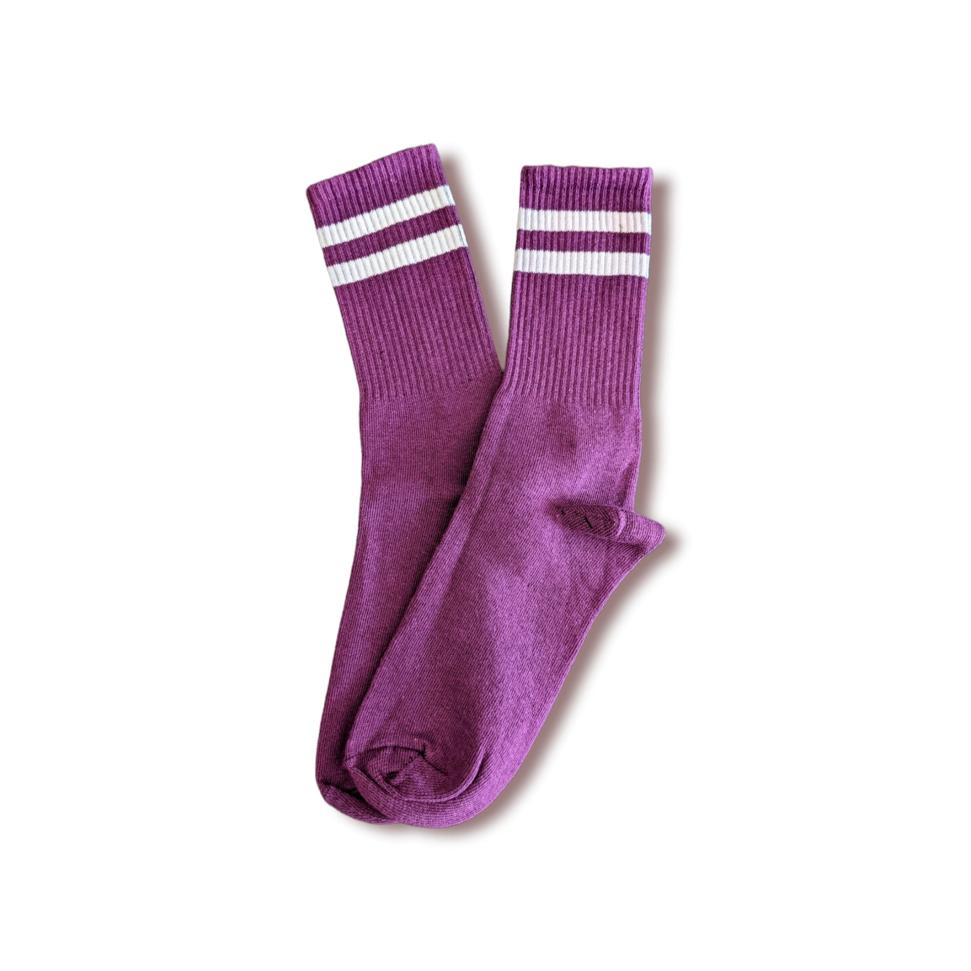 lila - weiß gestreifte Sportsocken, Einheitsgröße: 36 - 42 - Shop of Zeez