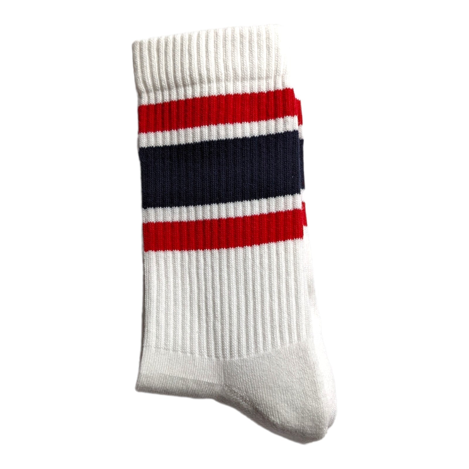 Marineblau und rot gestreifte Sportsocken - Shop of Zeez