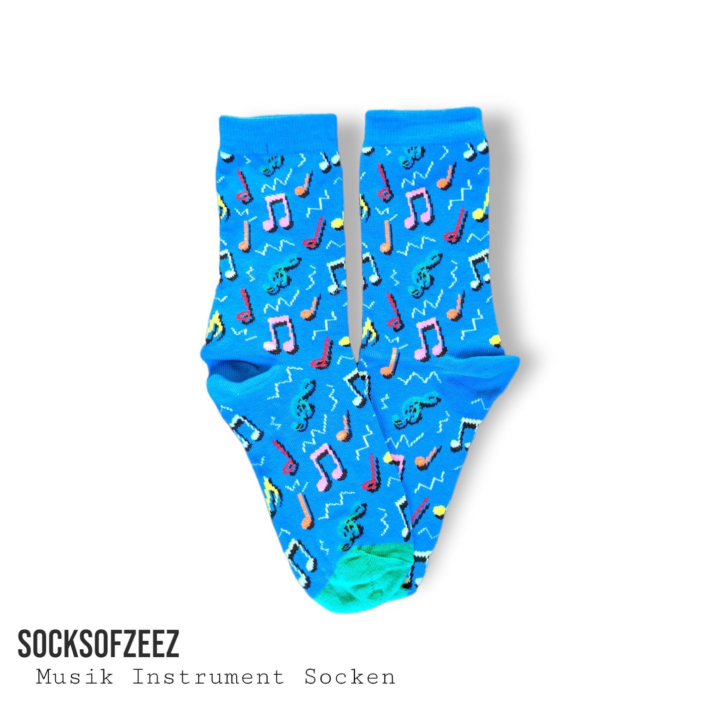 Musik Noten Socken - hellblau - Shop of Zeez