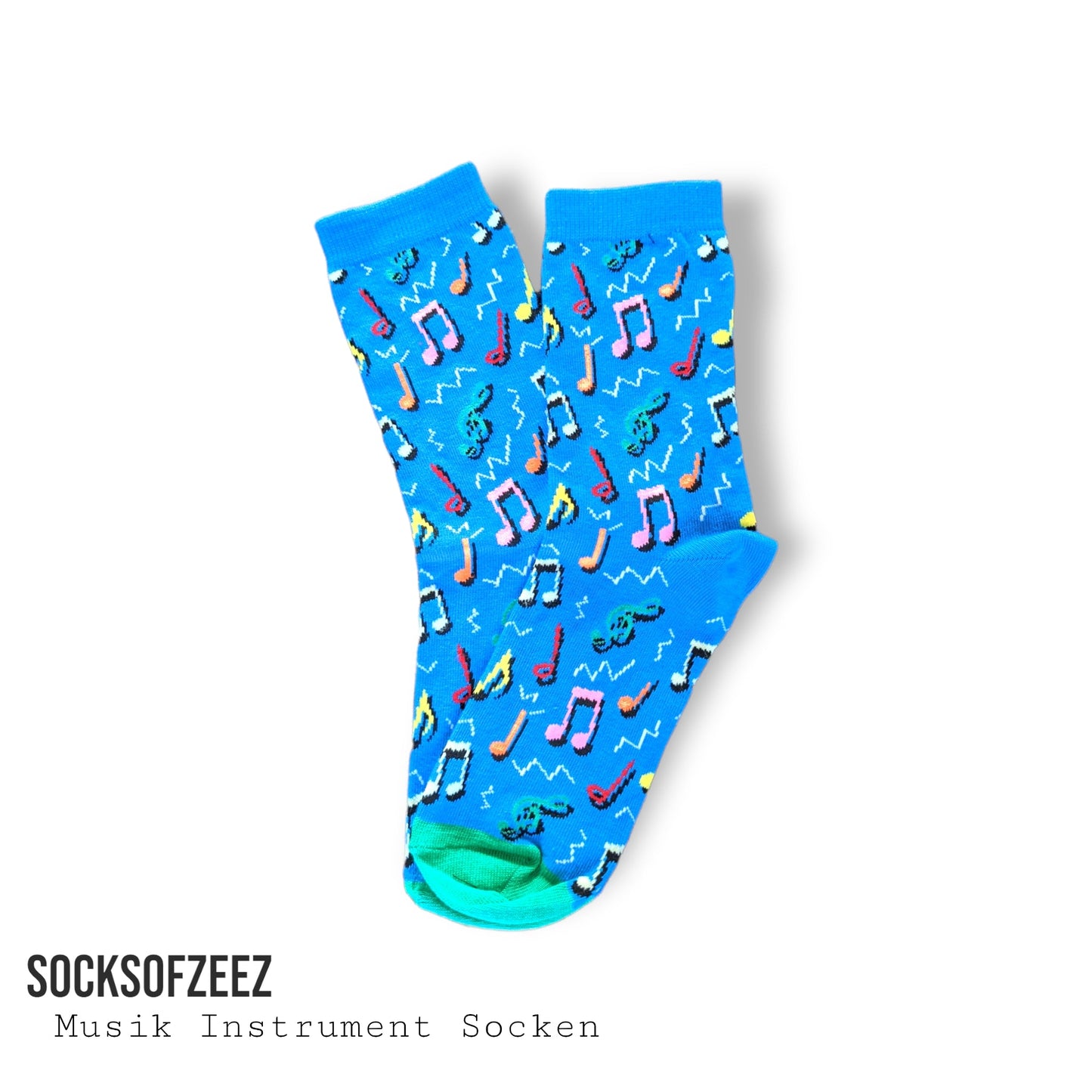 Musik Noten Socken - hellblau - Shop of Zeez