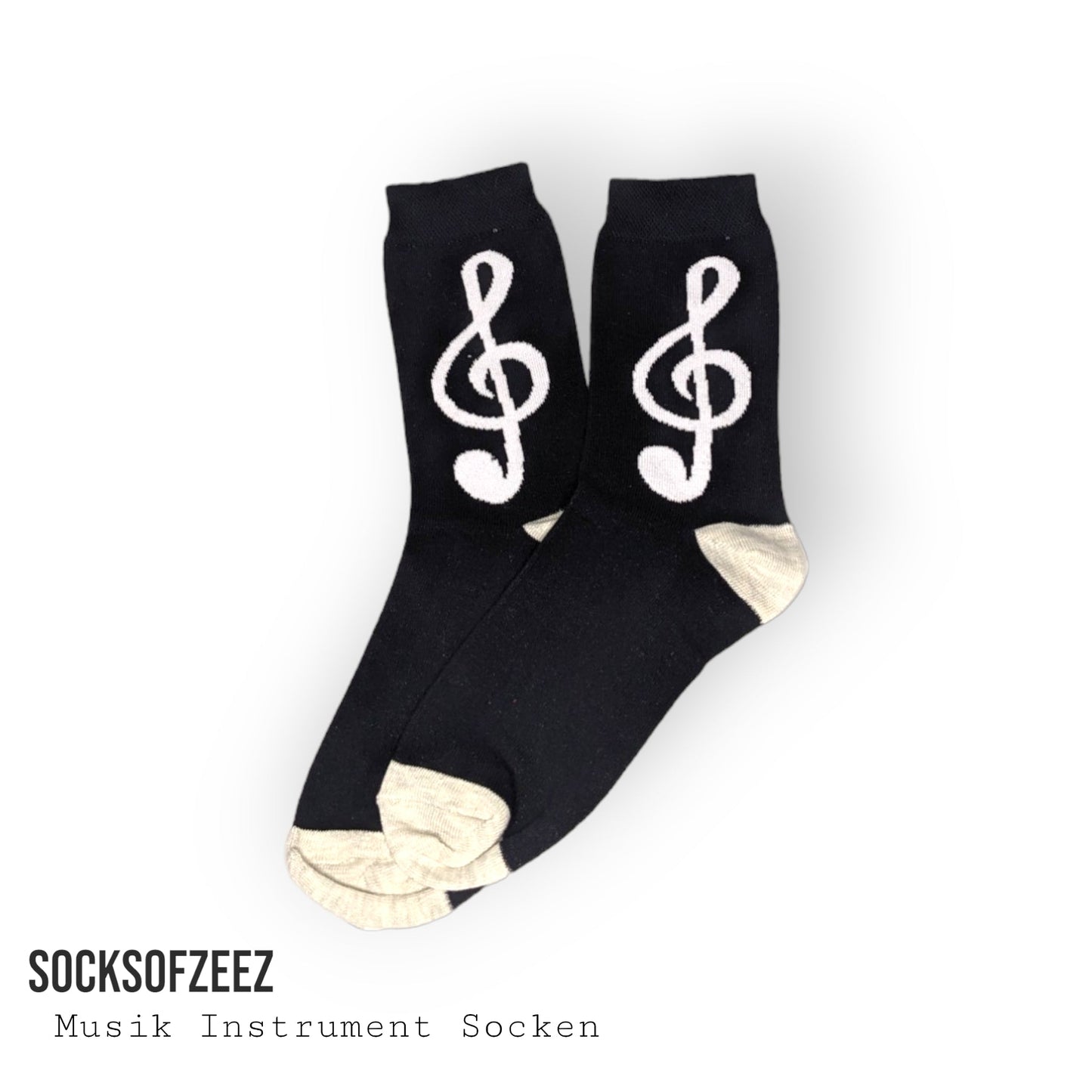 Musiknoten Socken - schwarz - Shop of Zeez