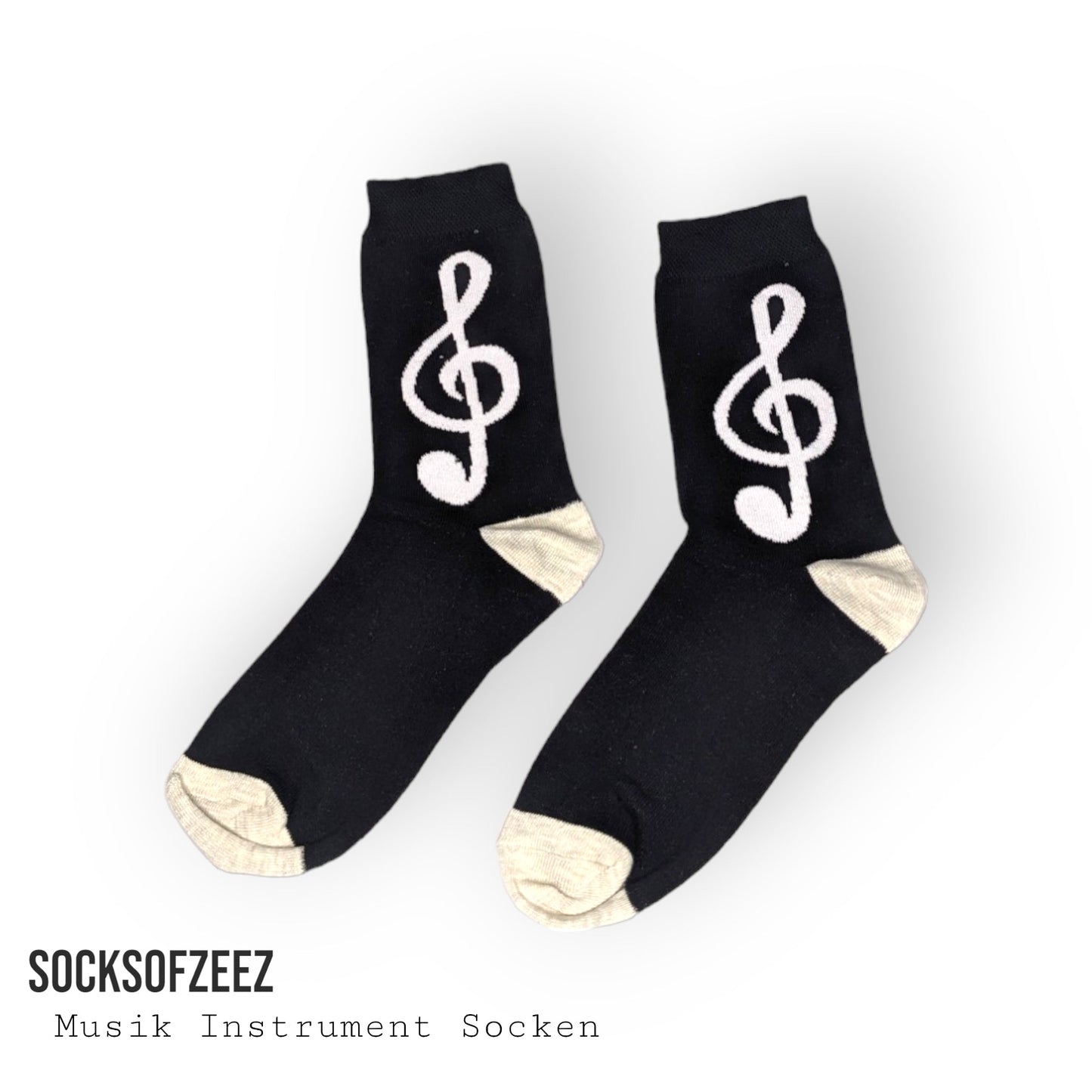 Musiknoten Socken - schwarz - Shop of Zeez