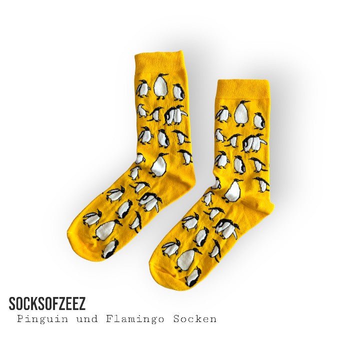 Pinguine Socken - gelb - Shop of Zeez