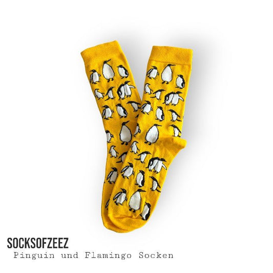 Pinguine Socken - gelb - Shop of Zeez