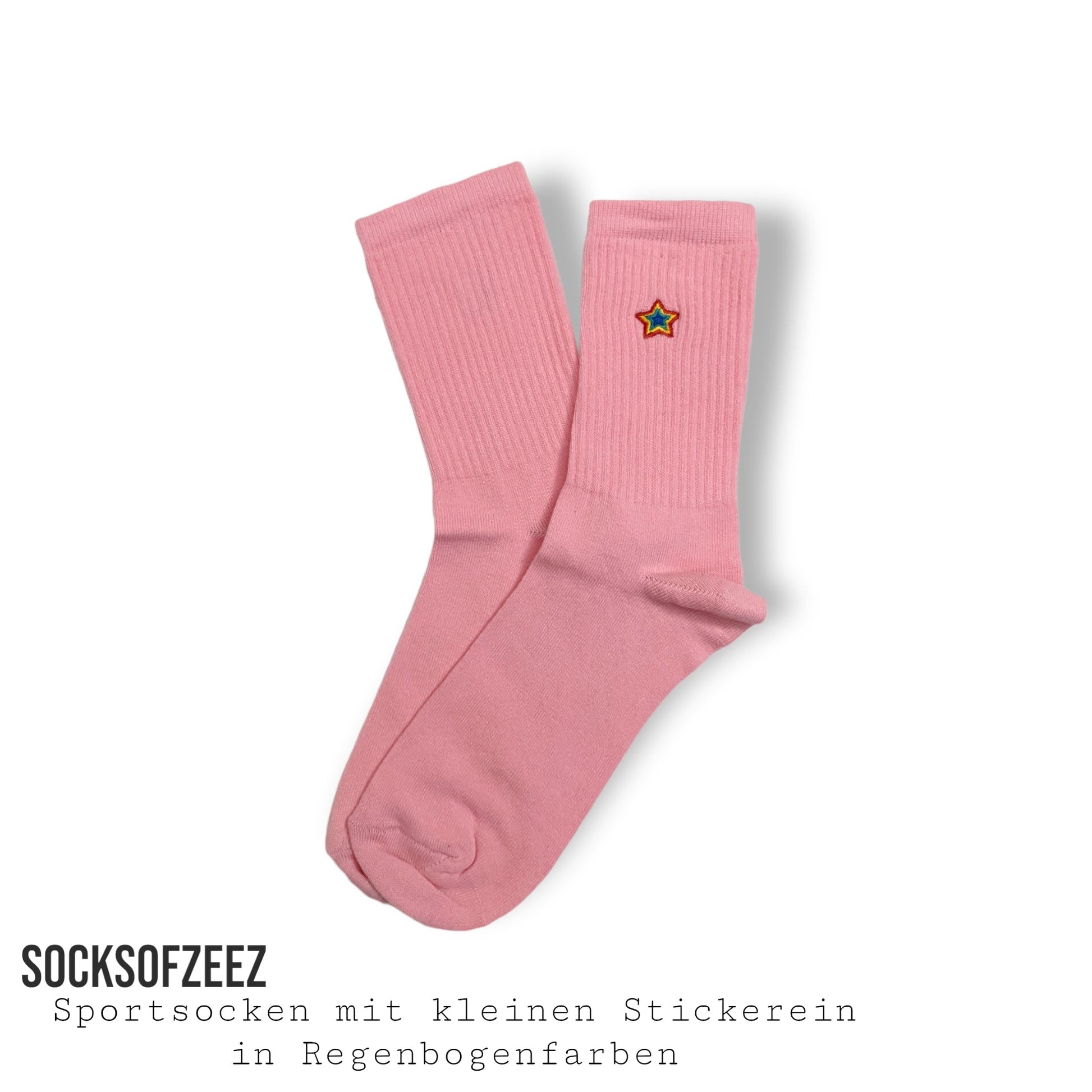 pink gestreifte Regenbogen mit Sterne Socken - Shop of Zeez