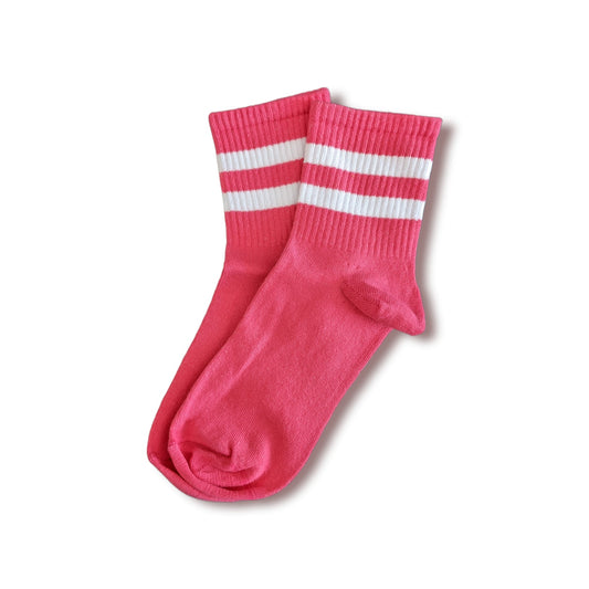 pink - weiß gestreifte Sportsocken, Einheitsgröße: 36 - 42 - Shop of Zeez