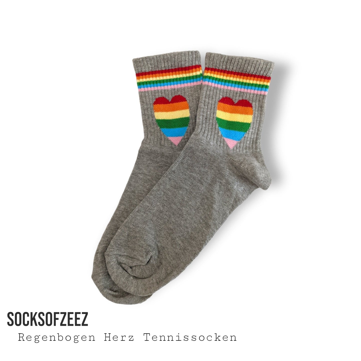 Regenbogenherz Tennissocken - Shop of Zeez