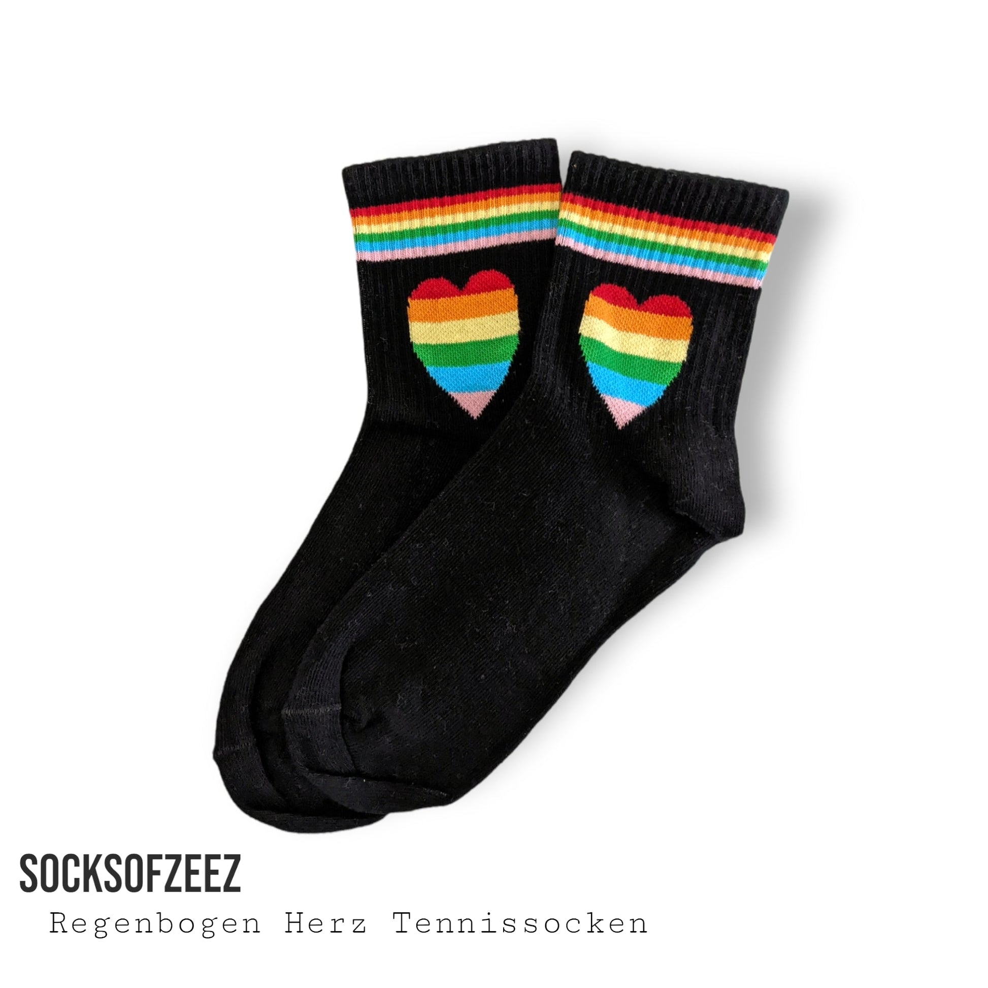 Regenbogenherz Tennissocken - Shop of Zeez