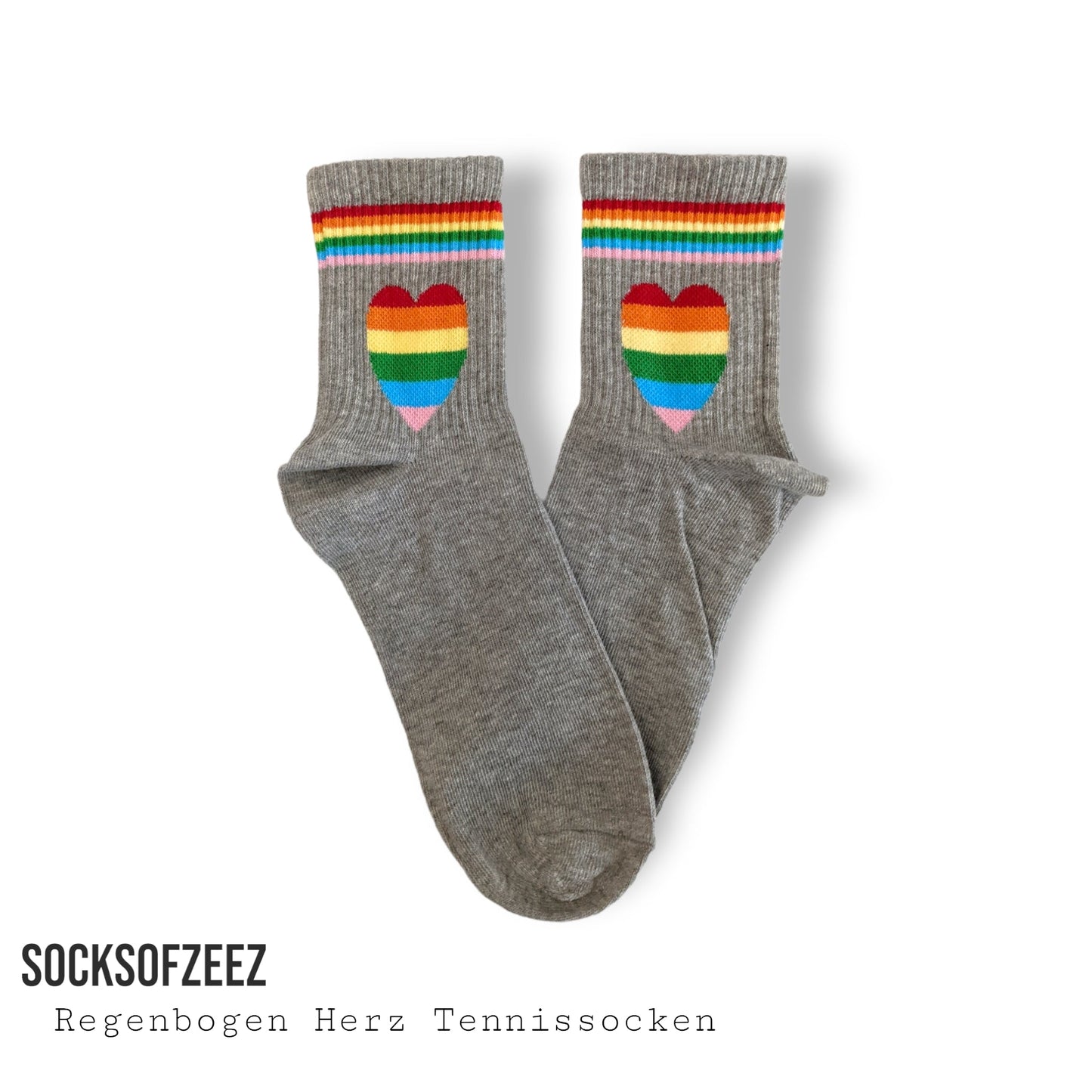 Regenbogenherz Tennissocken - Shop of Zeez