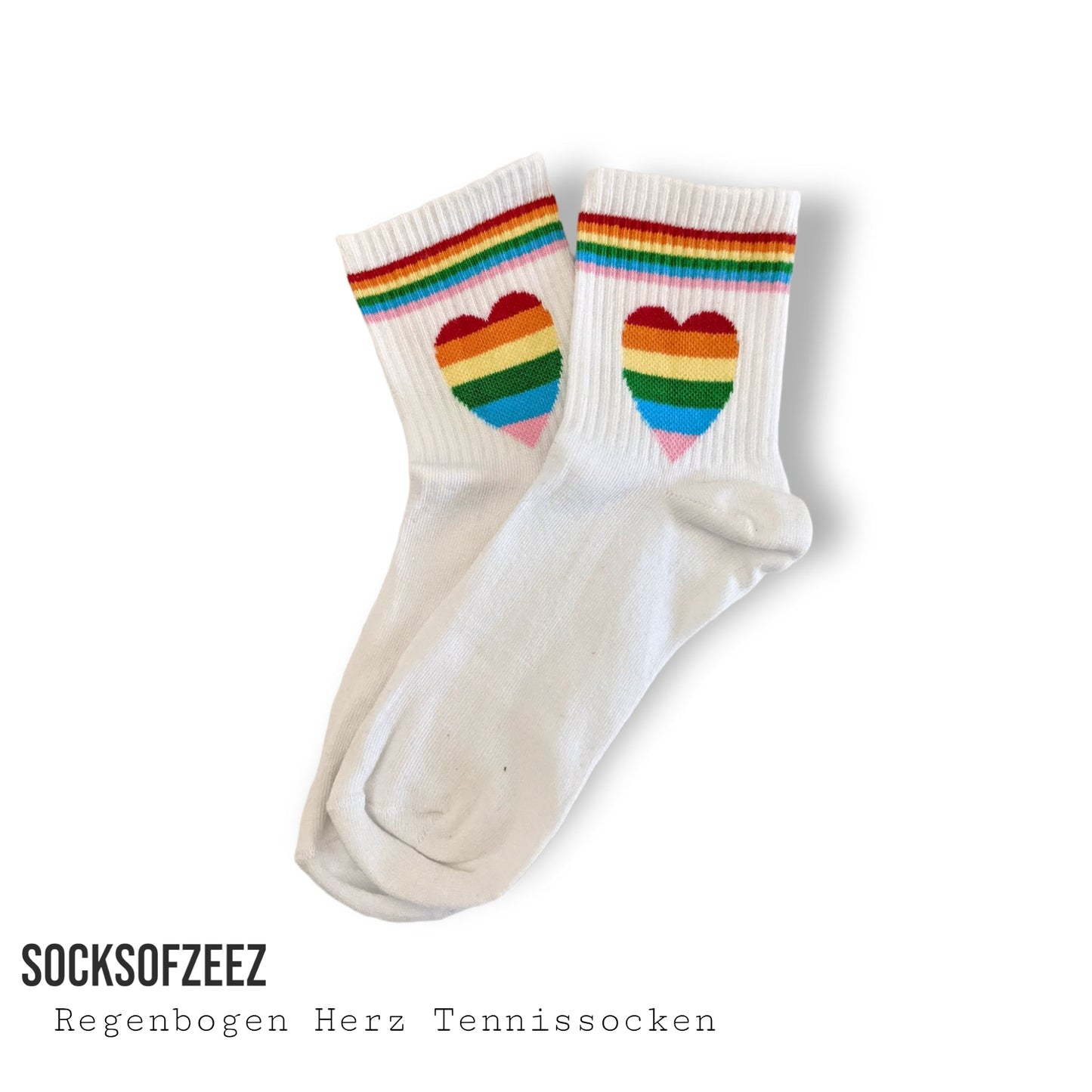 Regenbogenherz Tennissocken - Shop of Zeez