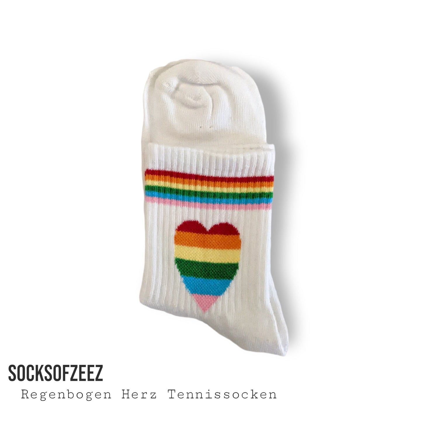 Regenbogenherz Tennissocken - Shop of Zeez