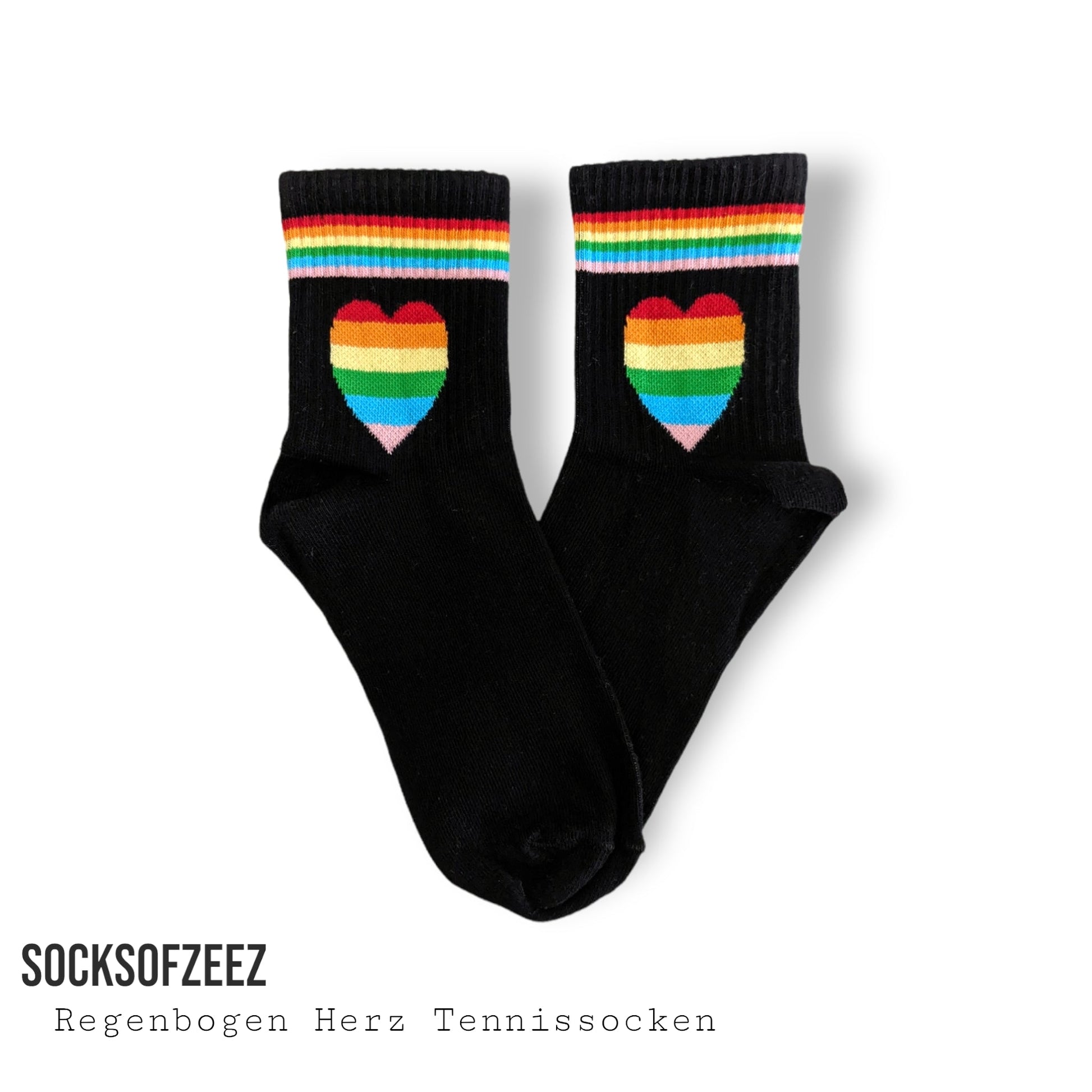 Regenbogenherz Tennissocken - Shop of Zeez