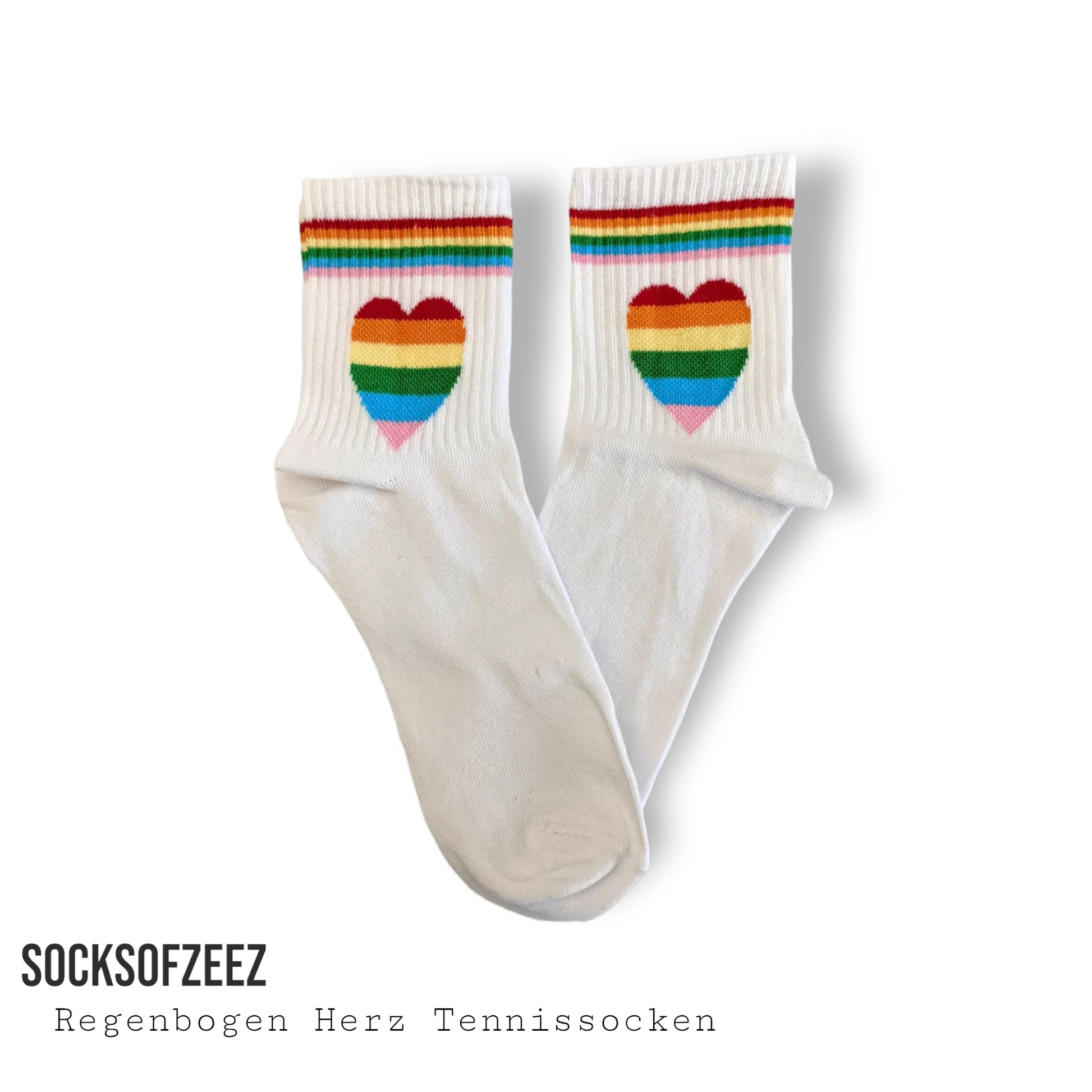 Regenbogenherz Tennissocken - Shop of Zeez