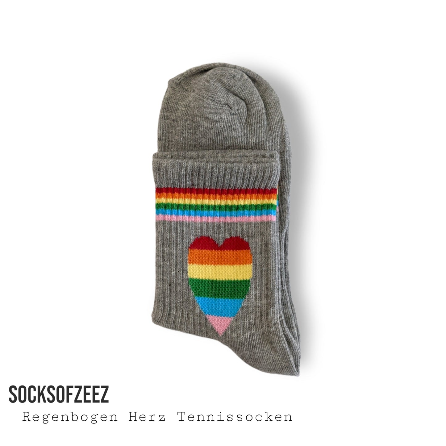 Regenbogenherz Tennissocken - Shop of Zeez