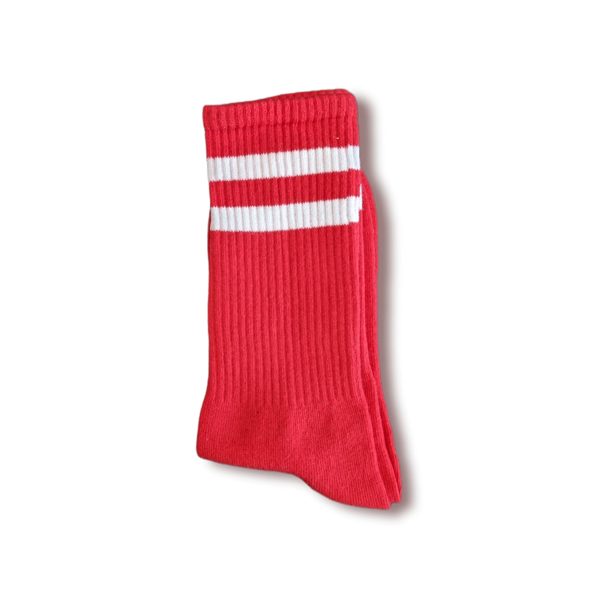 rot - weiß gestreifte Sportsocken, Einheitsgröße: 36 - 42 - Shop of Zeez