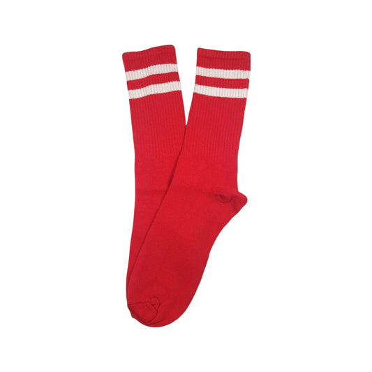 rot - weiß gestreifte Sportsocken, Einheitsgröße: 36 - 42 - Shop of Zeez