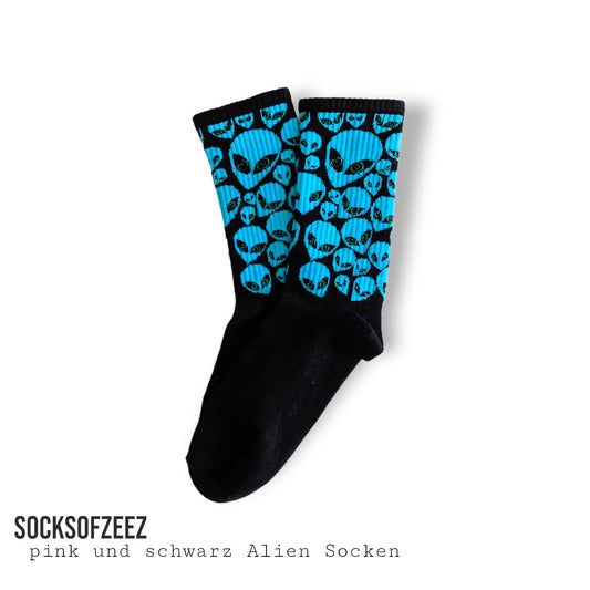 schwarz Alien Socken - Shop of Zeez