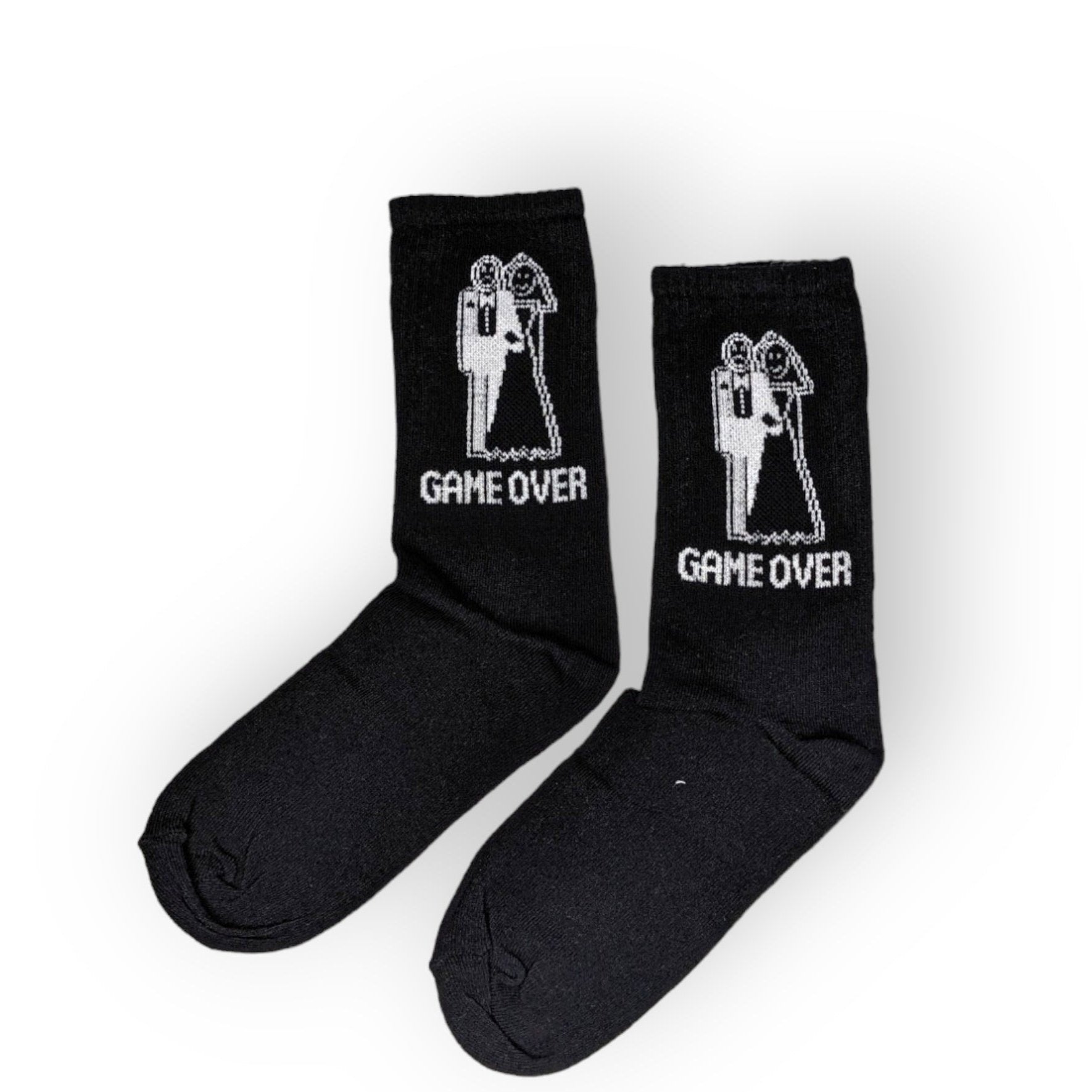 schwarz Game Over Socken, Einheitsgröße: 37 - 44 - Shop of Zeez