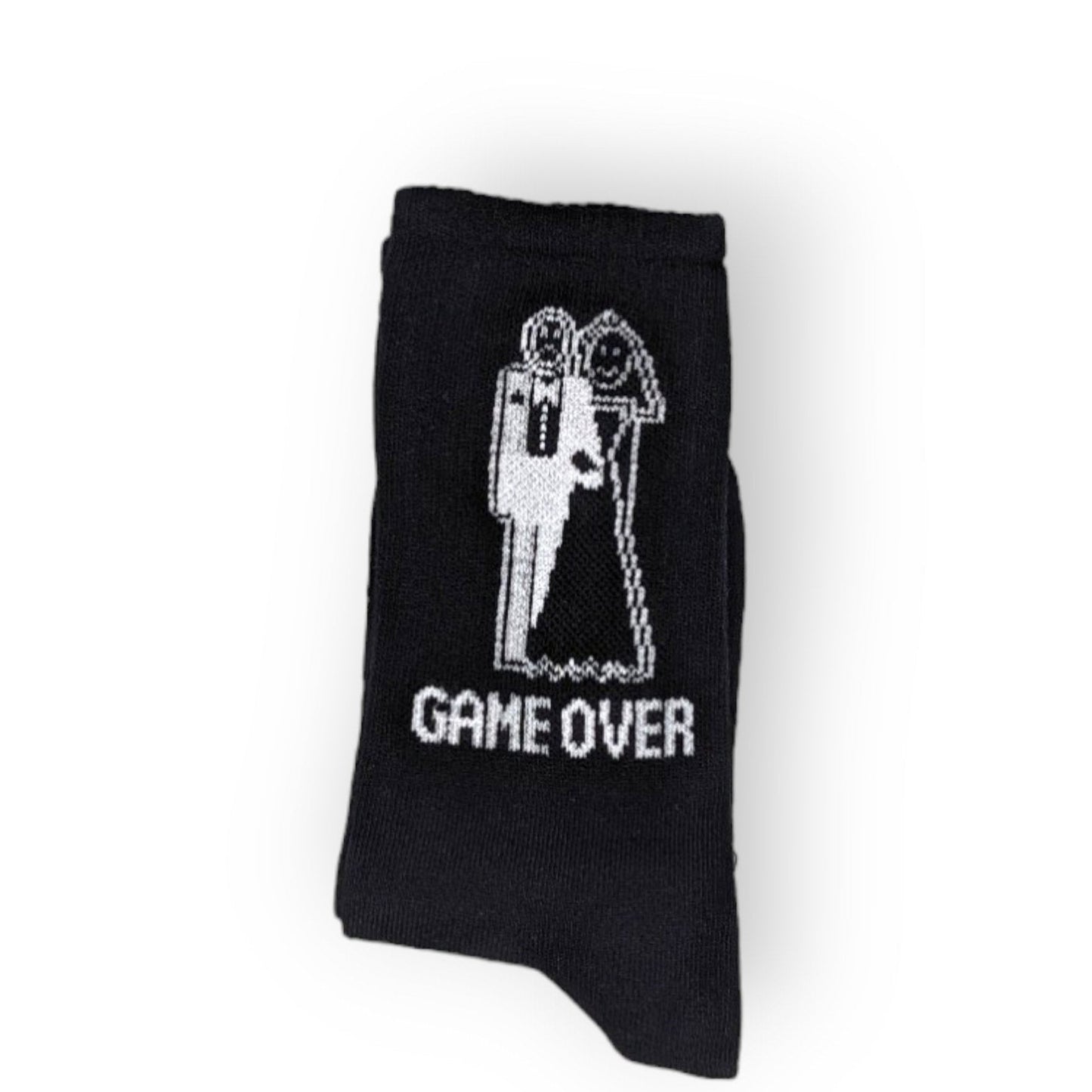 schwarz Game Over Socken, Einheitsgröße: 37 - 44 - Shop of Zeez