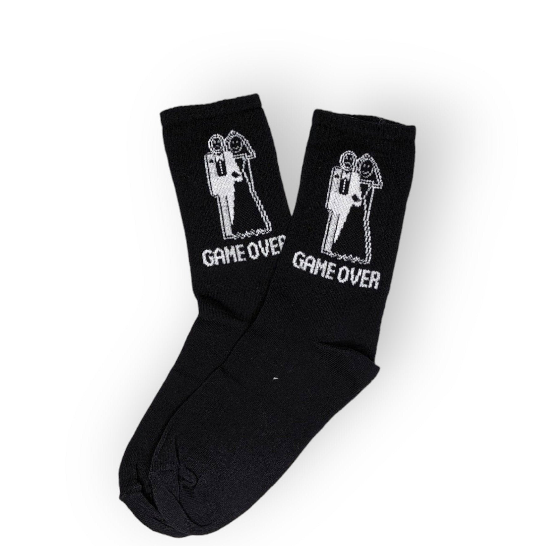 schwarz Game Over Socken, Einheitsgröße: 37 - 44 - Shop of Zeez