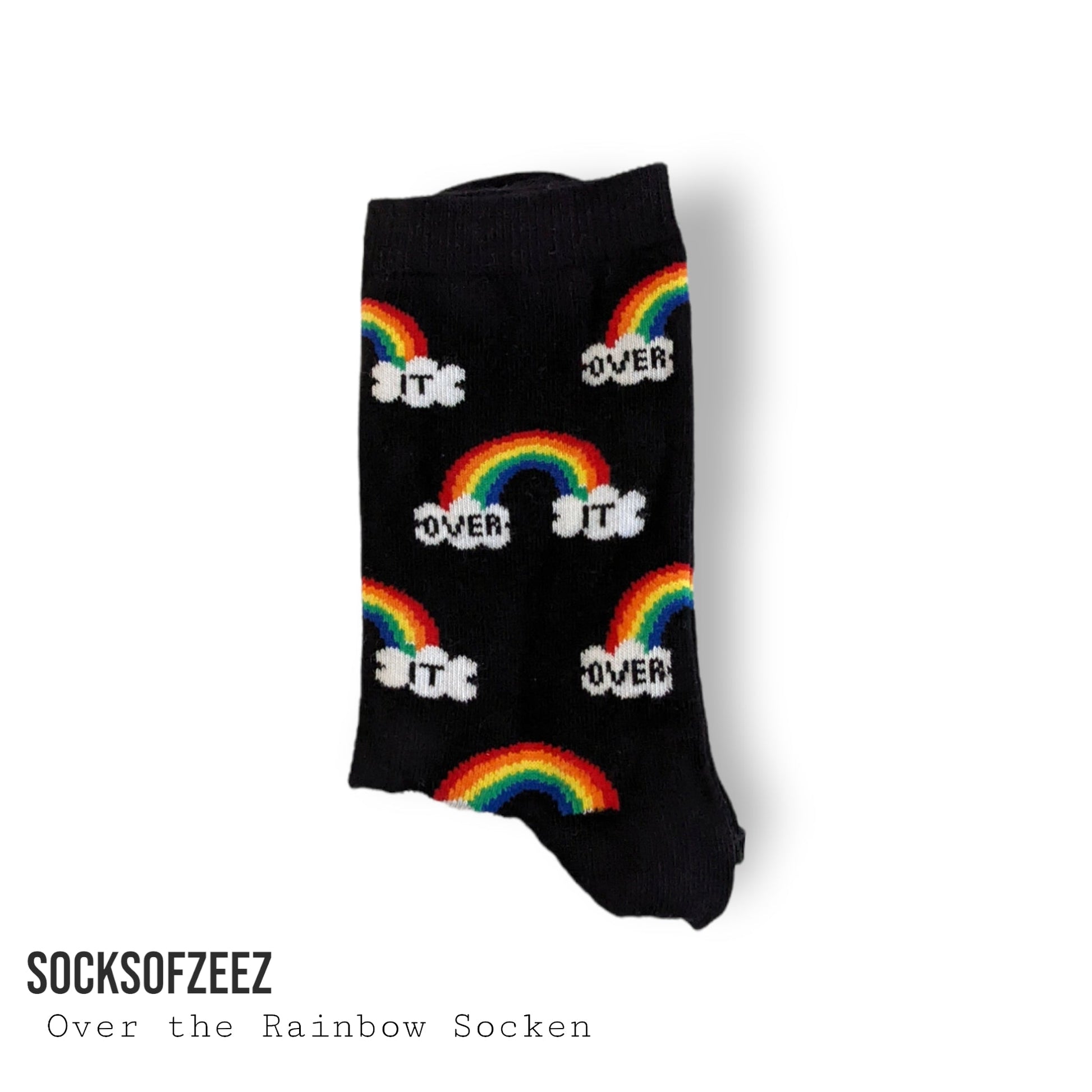 schwarz Regenbogen Over It Socken - Shop of Zeez