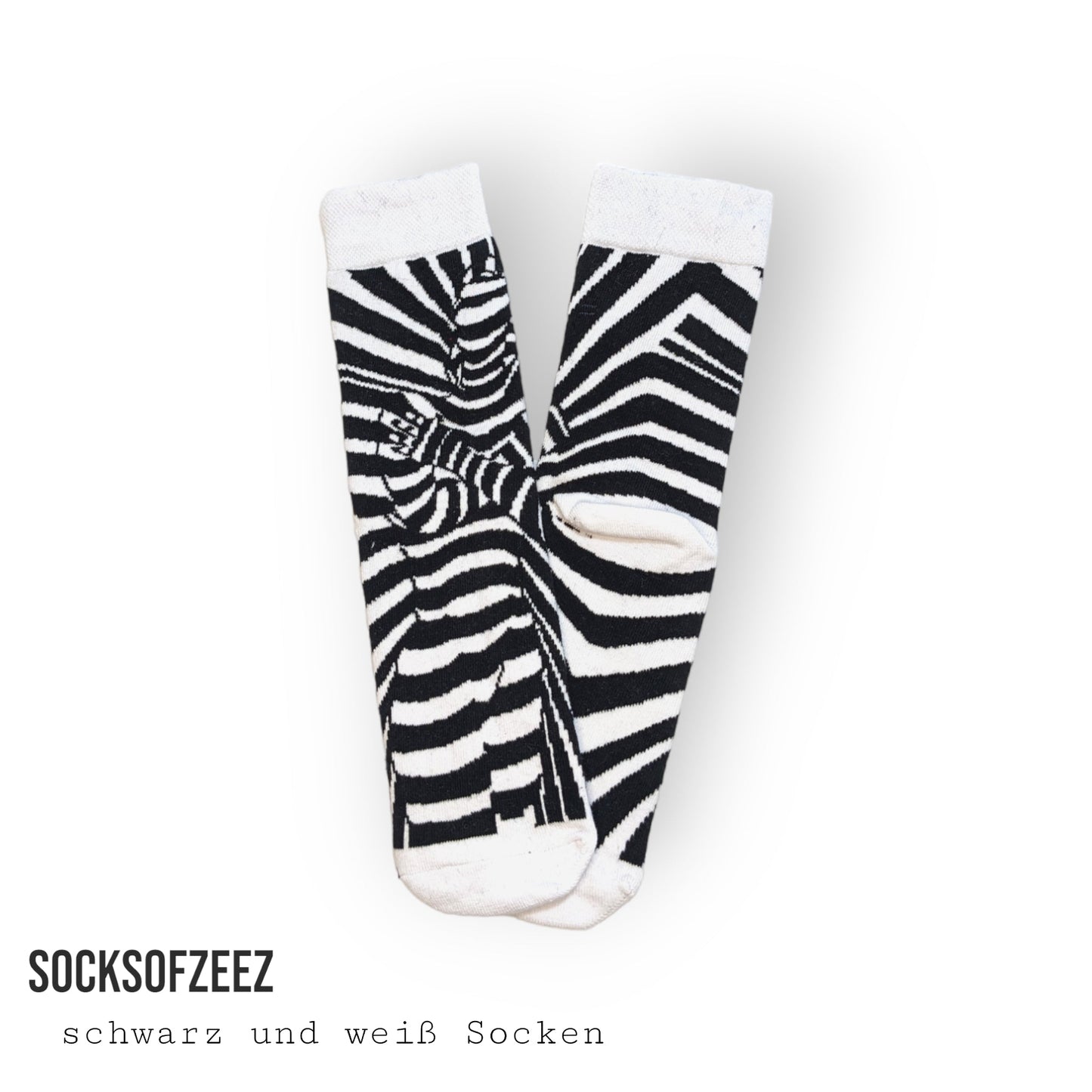 schwarz - weiß Frau Figur Socken, Einheitsgröße: 37 - 44 - Shop of Zeez