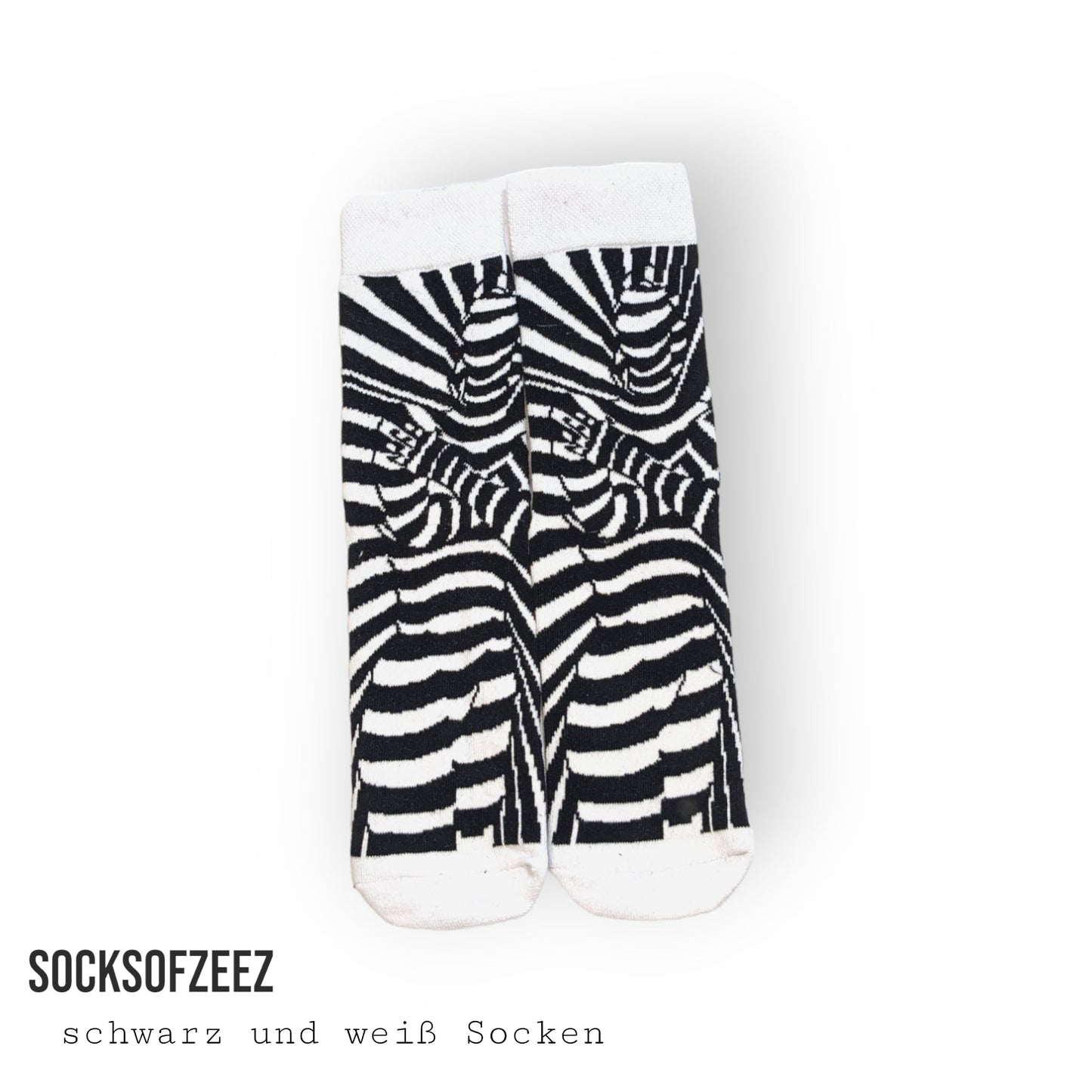 schwarz - weiß Frau Figur Socken, Einheitsgröße: 37 - 44 - Shop of Zeez