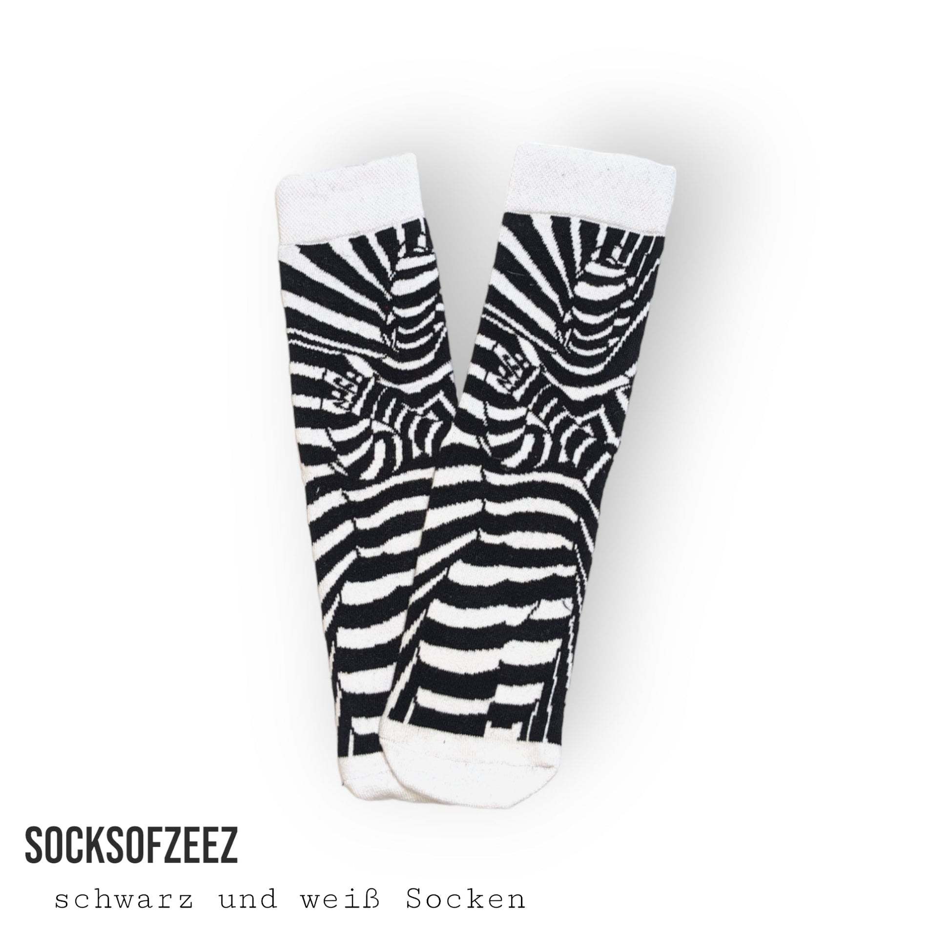 schwarz - weiß Frau Figur Socken, Einheitsgröße: 37 - 44 - Shop of Zeez