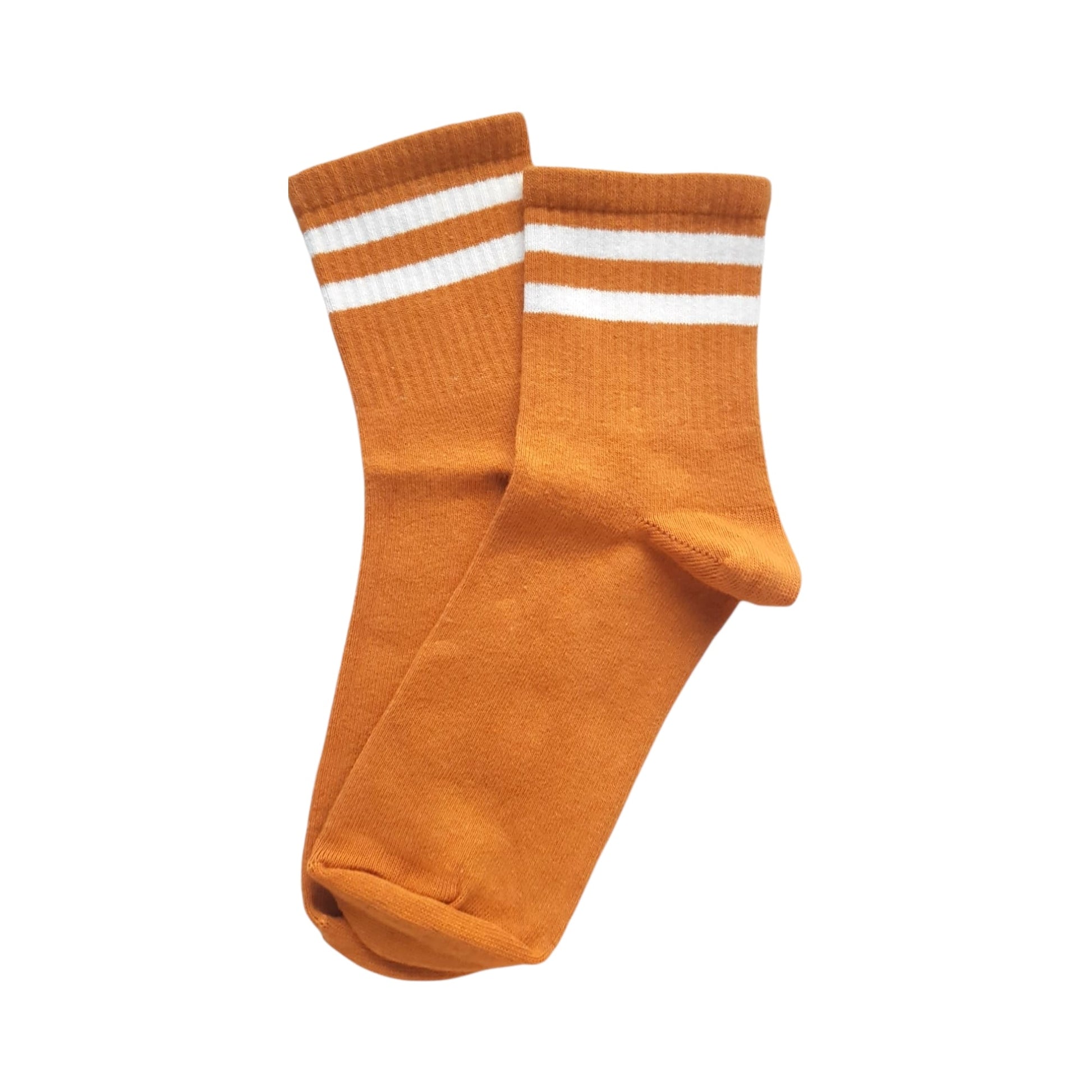 senffarbe - weiß gestreifte Sportsocken, Einheitsgröße: 36 - 42 - Shop of Zeez