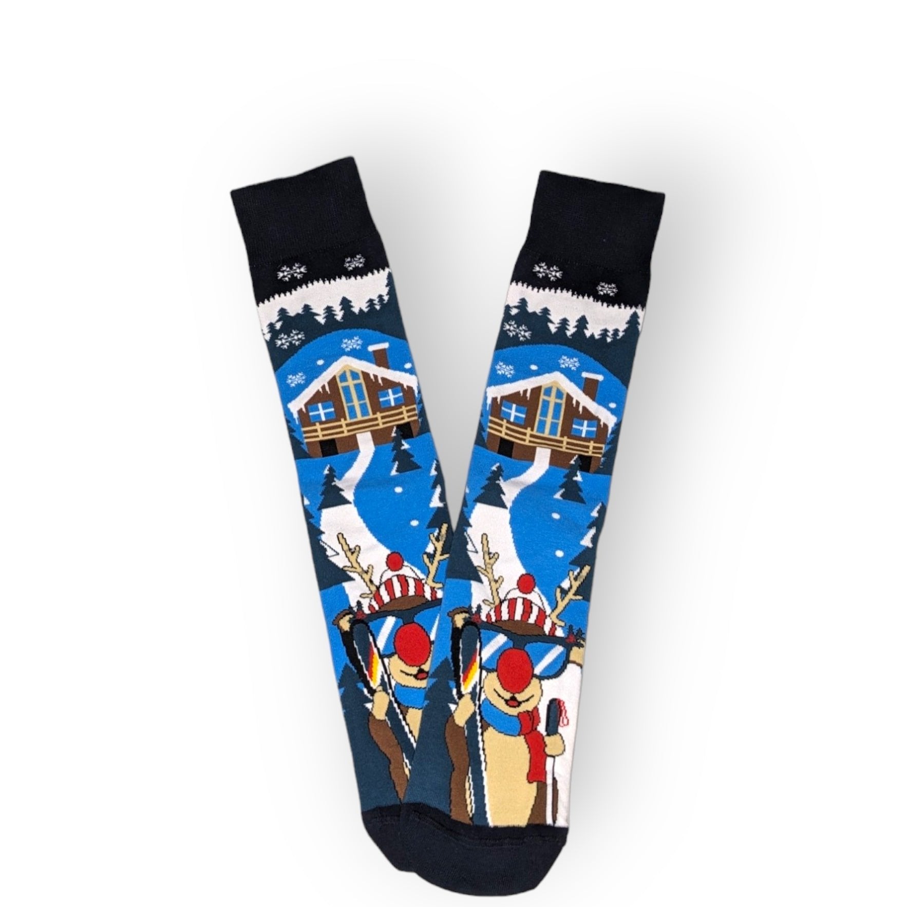 Skifahrender Eisbär Weihnachtssocken für Männer - Shop of Zeez