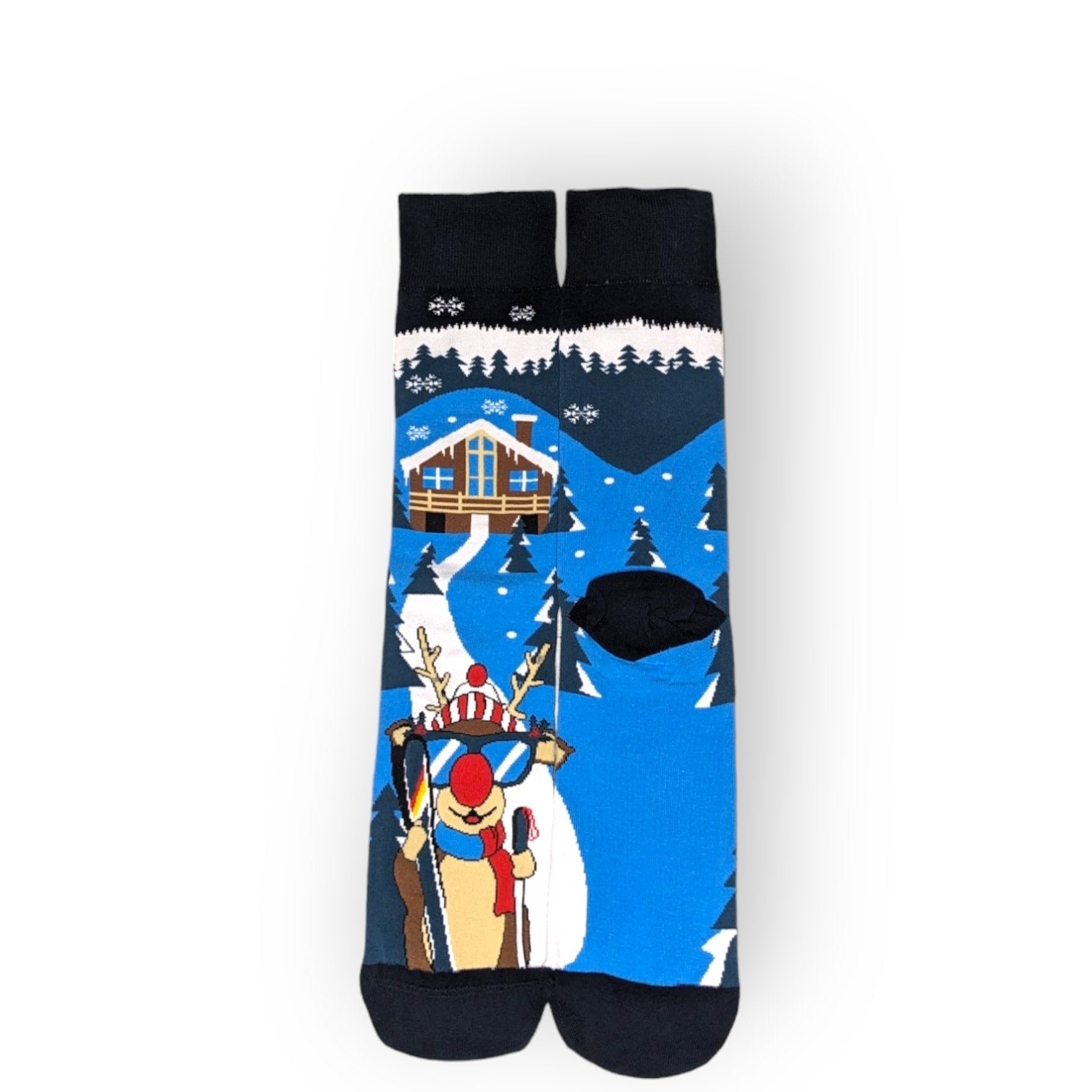 Skifahrender Eisbär Weihnachtssocken für Männer - Shop of Zeez