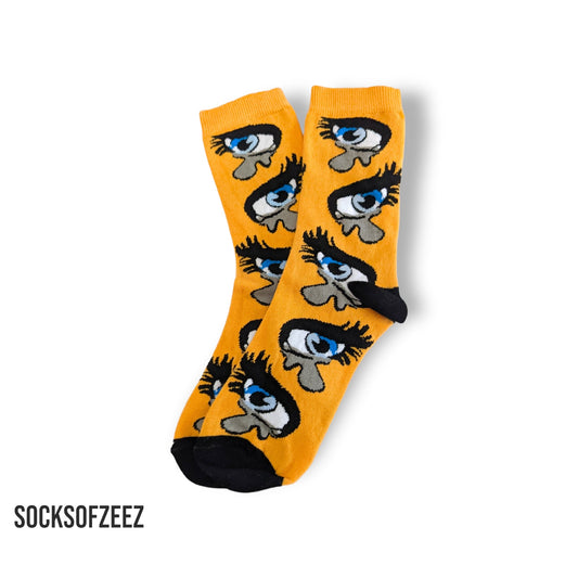 Socken mit Augenmotiv, Einheitsgröße: 36 - 42 - Shop of Zeez