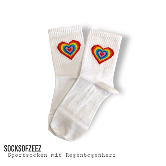 Sportsocken mit Regenbogenherz - Shop of Zeez