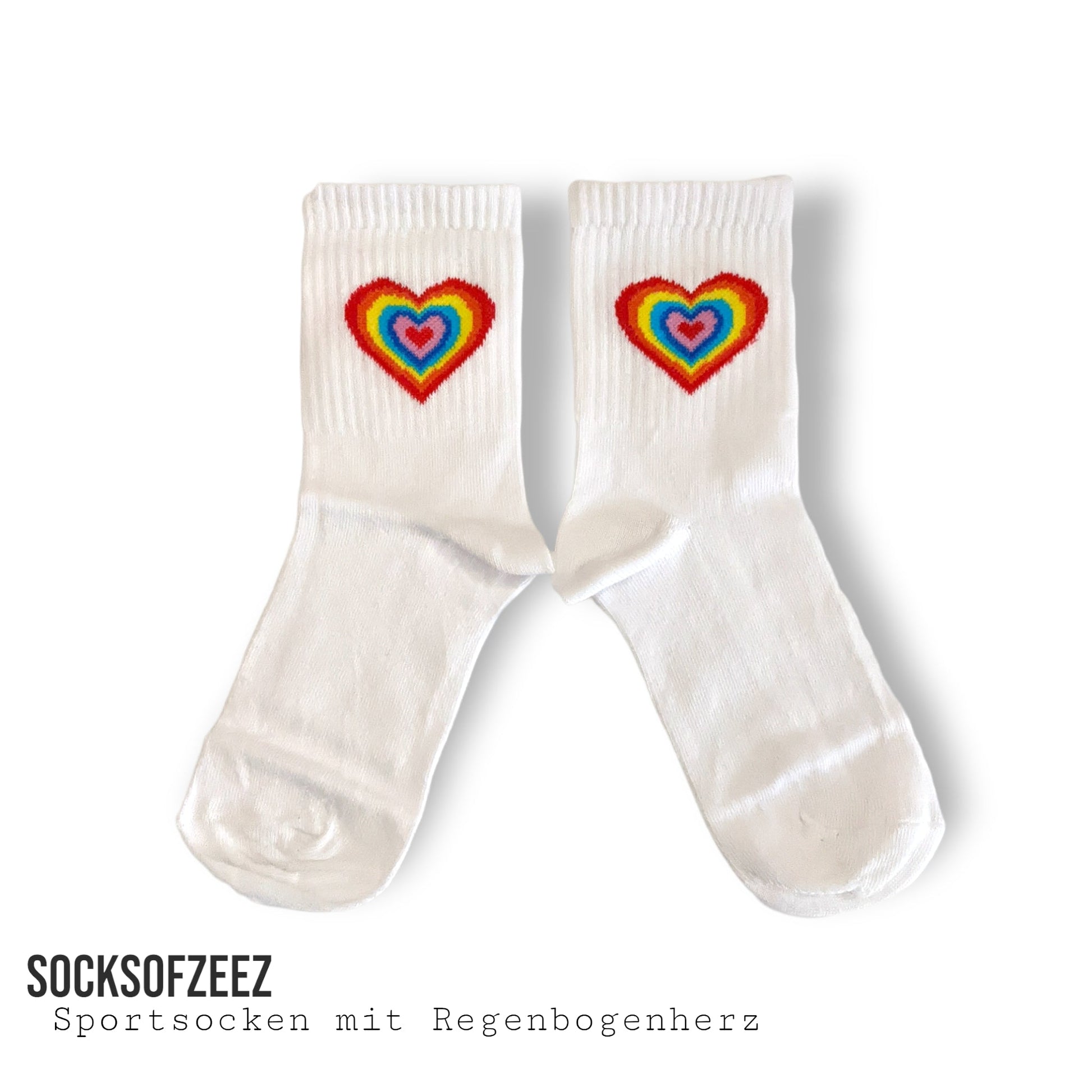 Sportsocken mit Regenbogenherz - Shop of Zeez