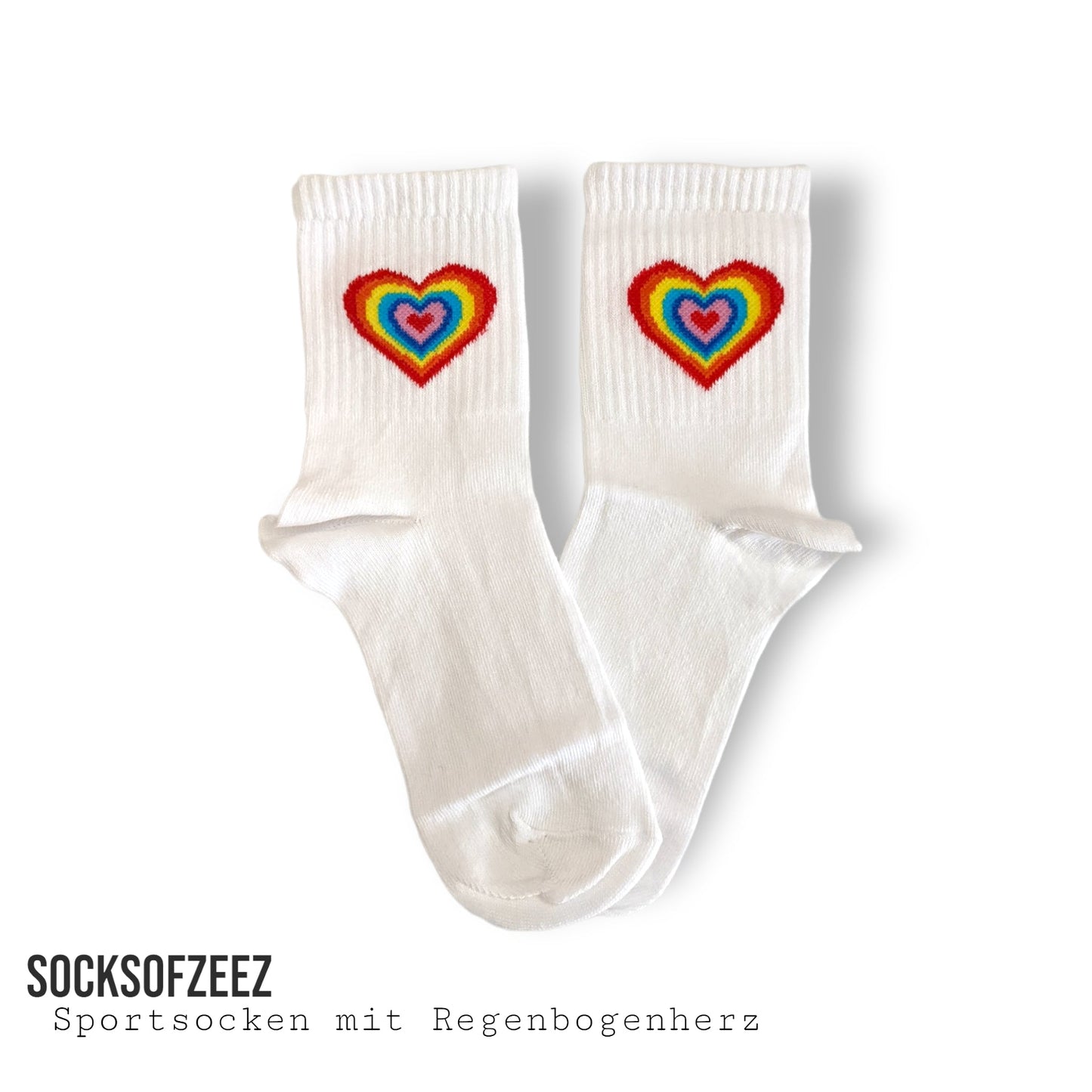 Sportsocken mit Regenbogenherz - Shop of Zeez