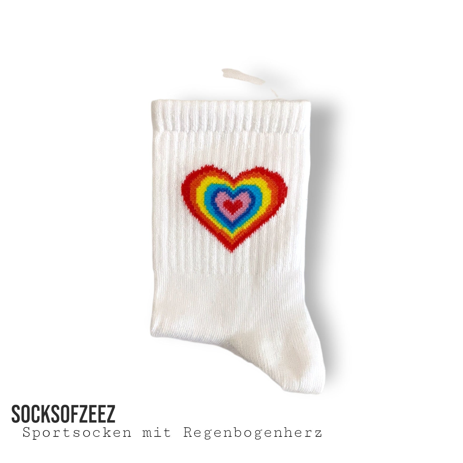 Sportsocken mit Regenbogenherz - Shop of Zeez