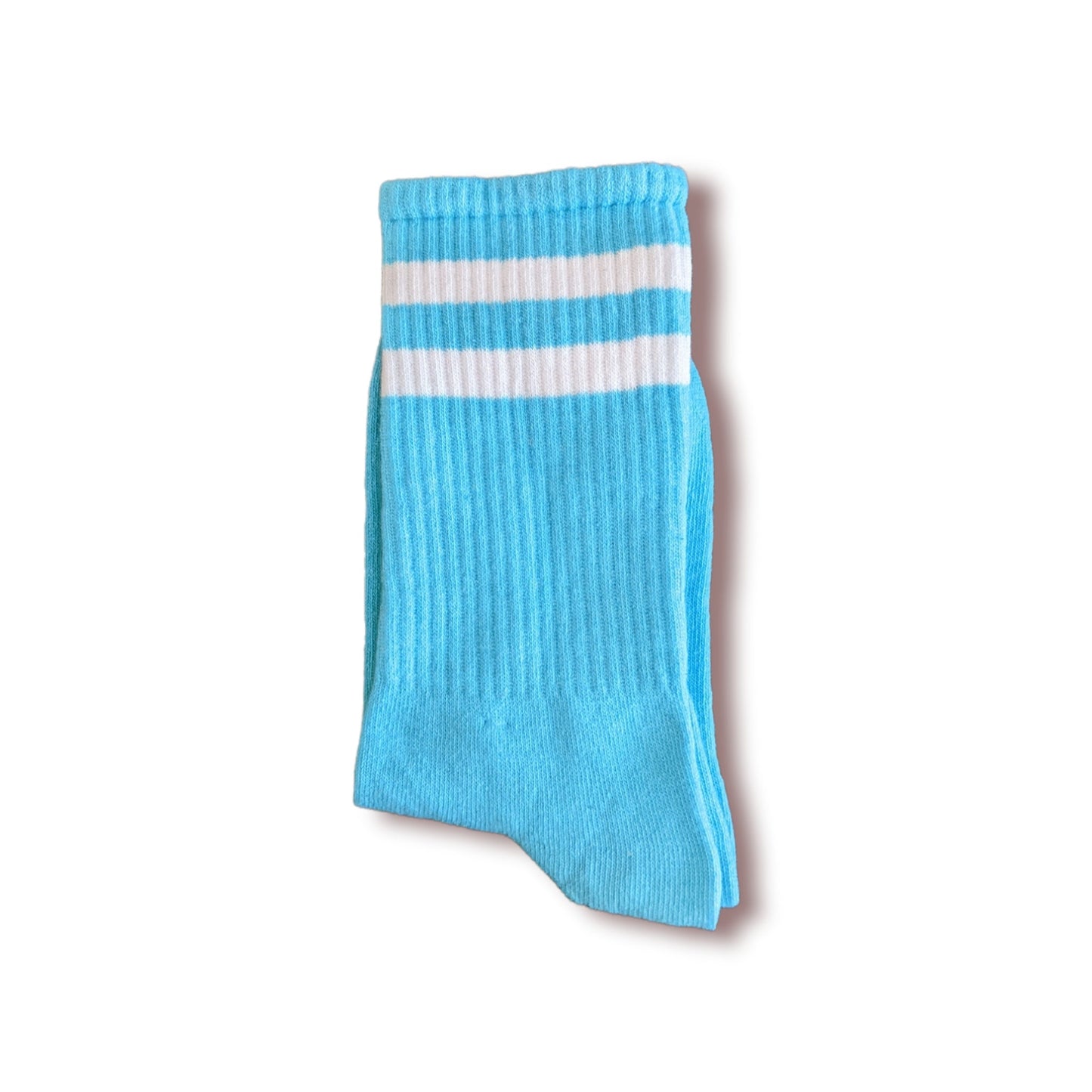 türkis - weiß gestreifte Sportsocken, Einheitsgröße: 36 - 42 - Shop of Zeez