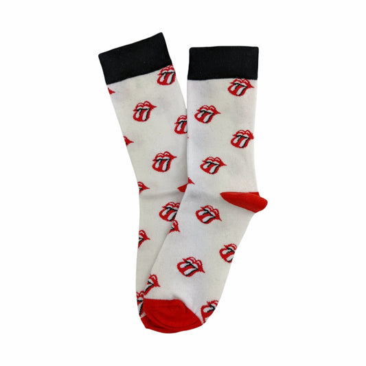 weiß Rolling Stone Socken, Einheitsgröße: 36 - 42 - Shop of Zeez