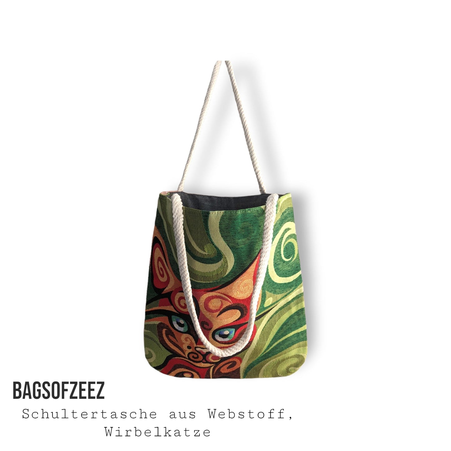 Wirbelkatze Schultertasche - Shop of Zeez