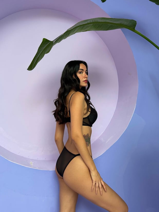 Sexy Damen Unterwäsche Set mit holografischem Stoff